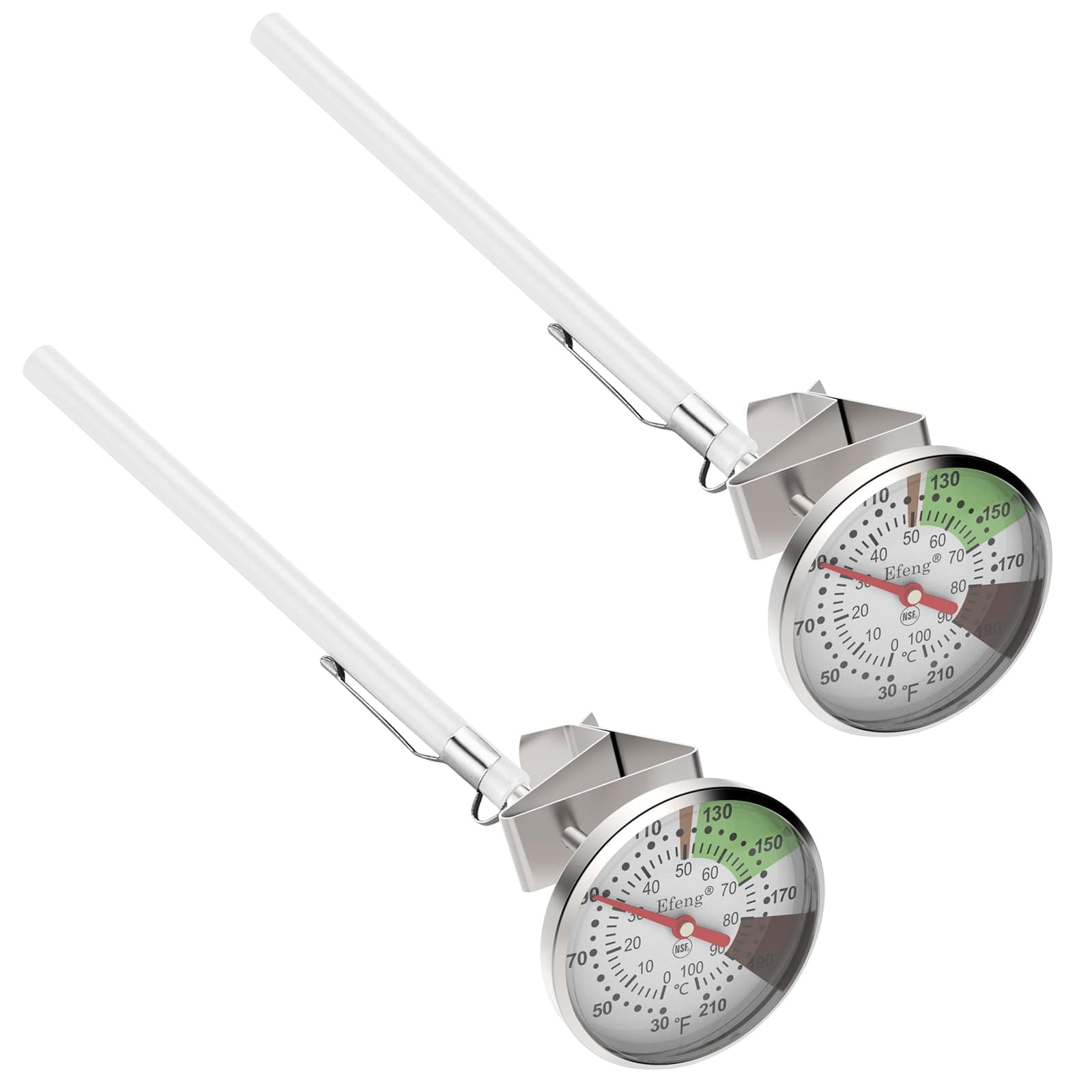 Instant Read Coffee Milk Frothing Thermometer with1.75 inch Dial 5 inch Probe Clip,Best Instant Read Food for The Coffee Drinks,Chocolate Milk Foam