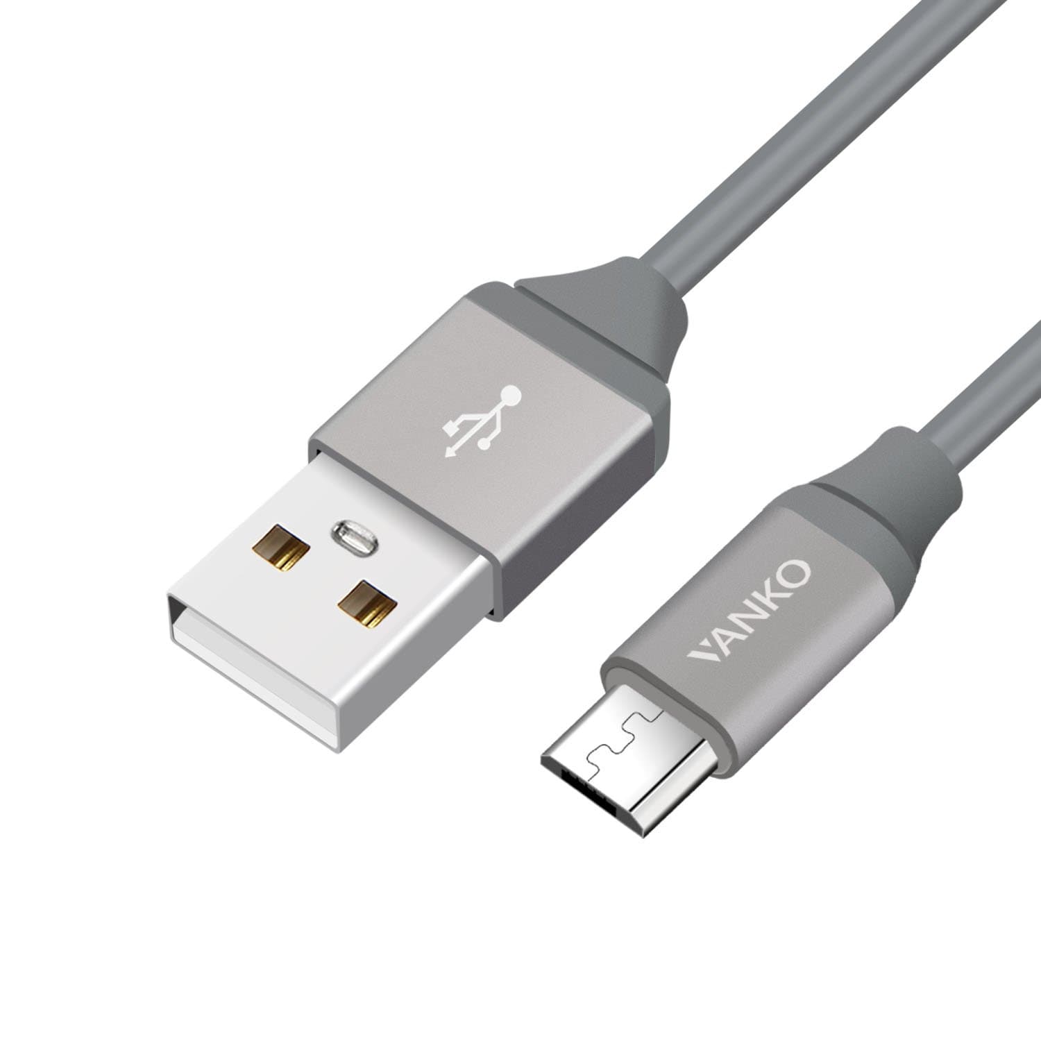 Vanko Hi-Speed Micro-USB Charge Cable Sync Cable for Android Smartphones, Samsung, Huawei, Xiaomi, LG, HTC, Sony, Kindle, Tablet, Smartwatch, Bluetooth Speaker, 4ft, Grey
