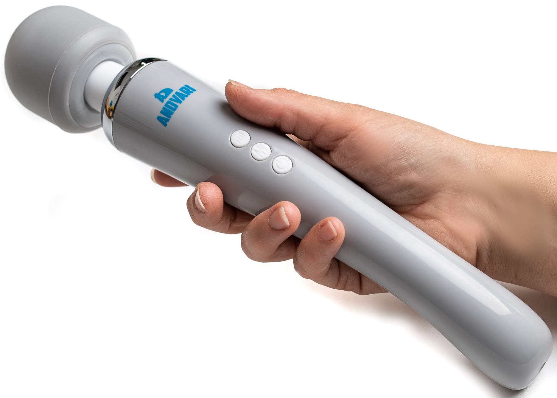 ANDVARI Curve Cordless Therapeutic Wand Massager | 8 Powerful Speeds & 20 Vibration Modes | Long Reach for Body & Back Massage Rechargeable Wireless Battery