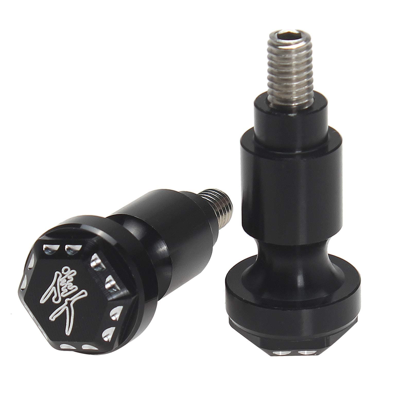 Rear Seat Thumb Screw Bolt, Quick Mount Tail Bolts Screws Cap Compatible with Suzuki GSX1300R Hayabusa 1999-2020 (2 PCS, Black)