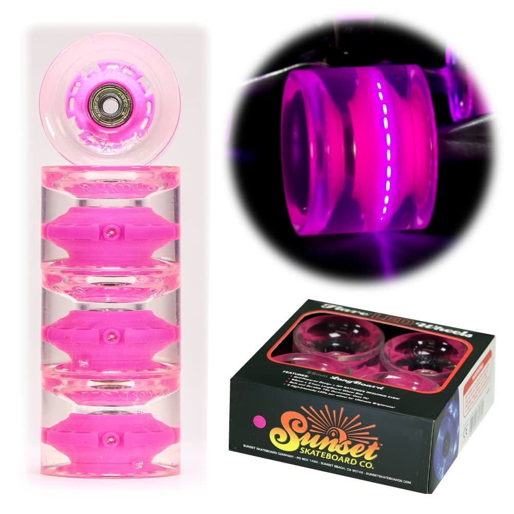 Sunset - Longboard Wheels, Pink, 69mm-78a by Sunset