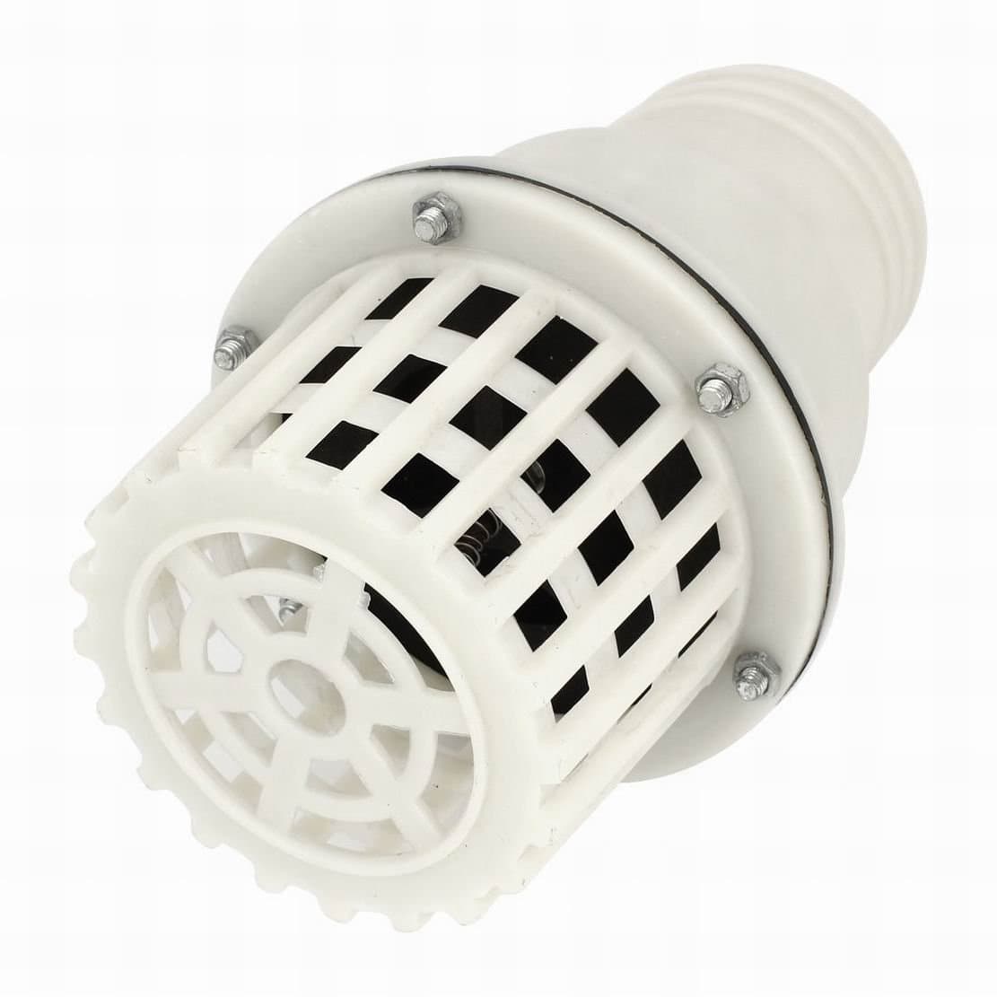 White 74mm 3" Outside Connecting Dia PVC Foot Bottom Valve