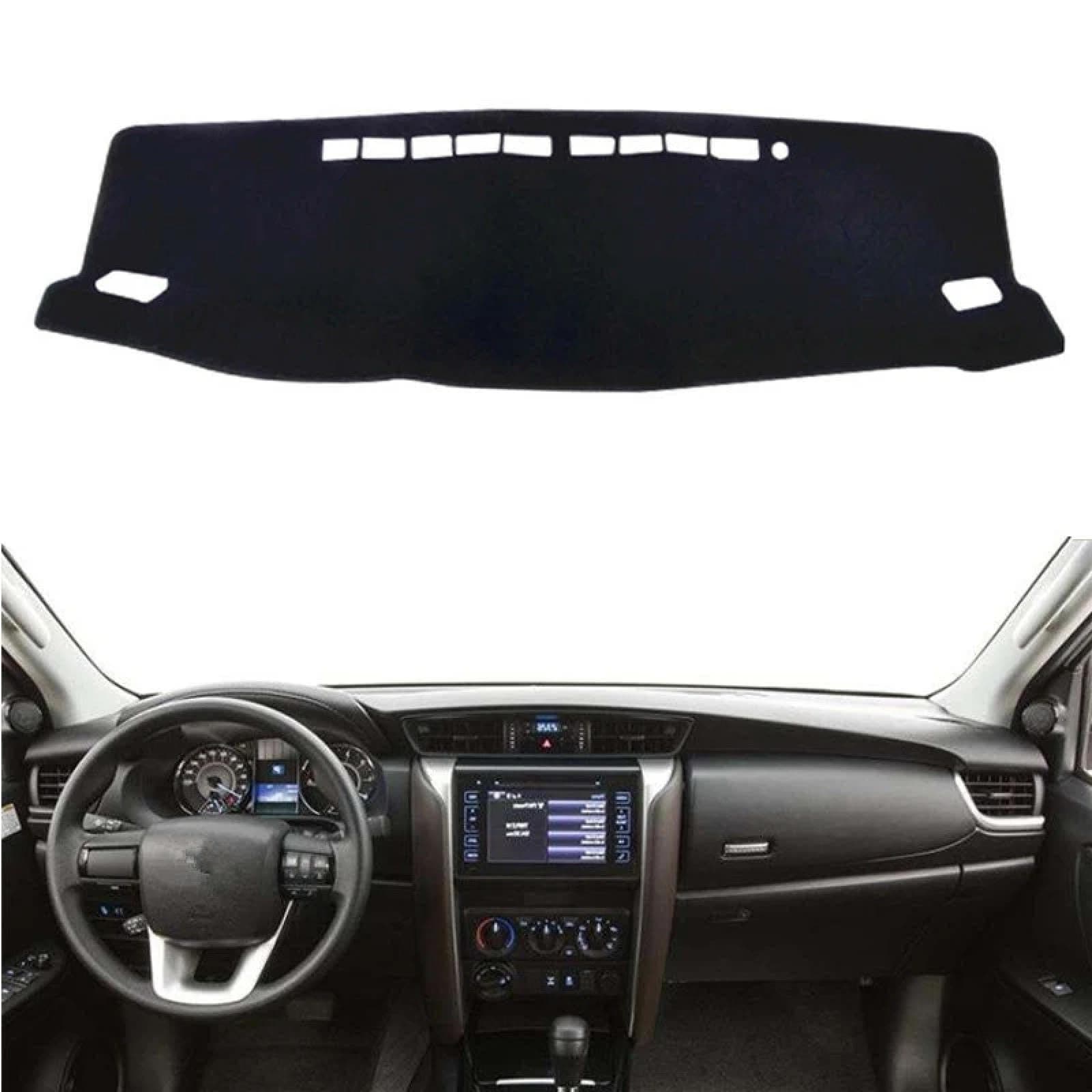 LeaHY for Toyota Fortuner SW4 AN150 AN160 2016-2021 Dashboard Cover Mat Pad Dash Sunshade Instrument Carpet Cushion Car Accessories Black(RedEdge) LeftHandDrive