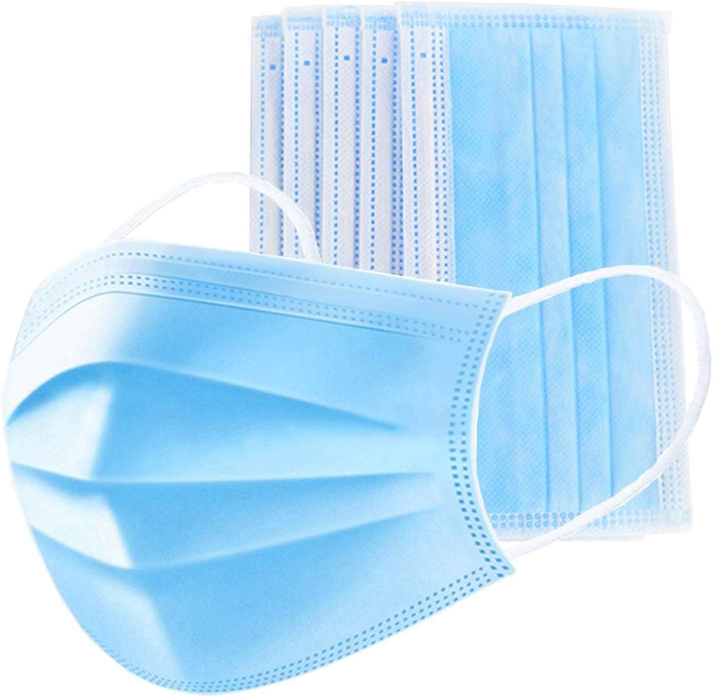 Face Masks (Blue 10pcs) Disposable Earloop Mouth Mask, to Protection and Personal Health Professional 3-Layer Anti Dust Breathable