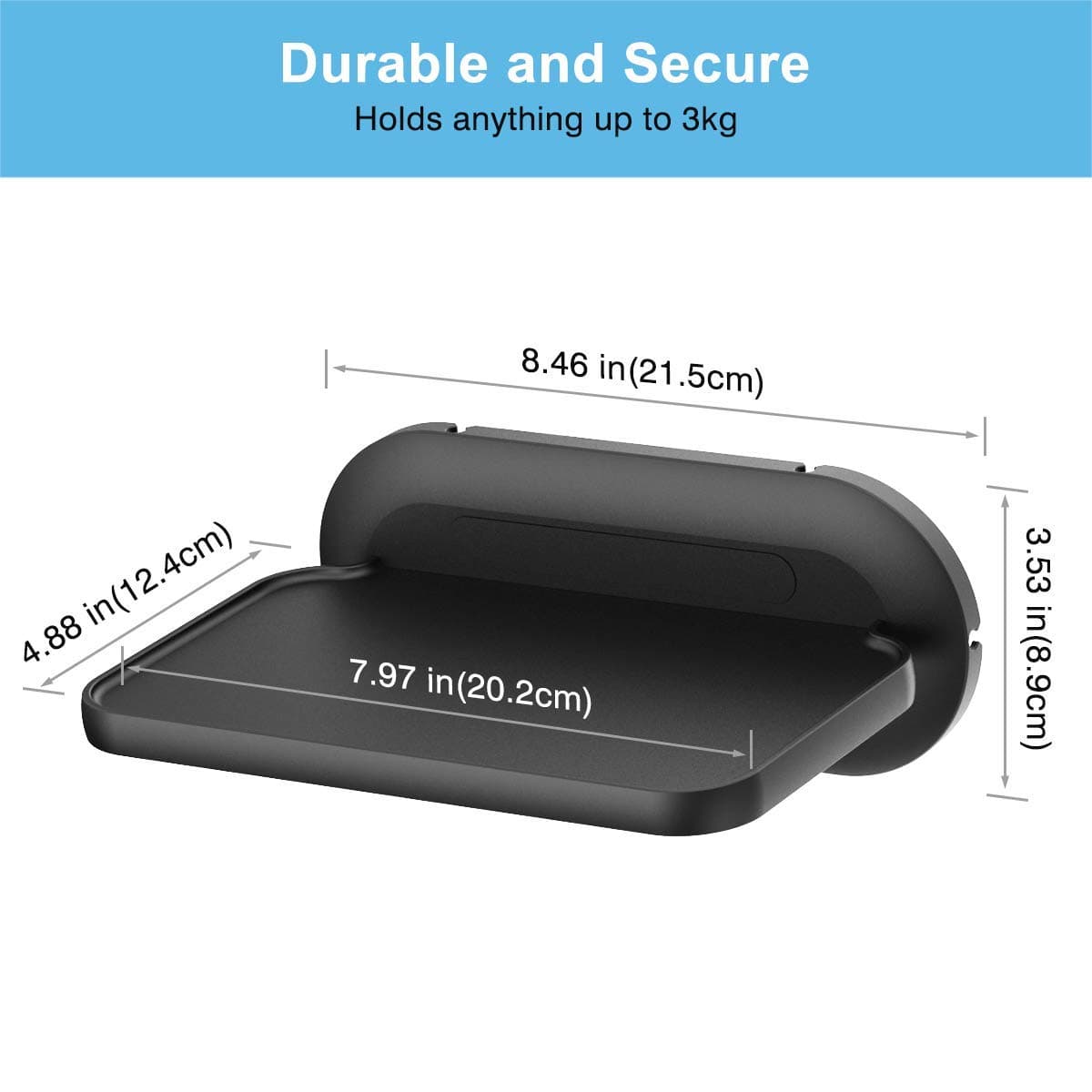 HomeMount Show 8 Wall Mount - Space Saving Smart Home Holder Compatible with Google Nest Hub Max & Portable Speakers & Show8 (1st & 2nd Gen, 2019 & 2021 & 2023 Release)（Black）