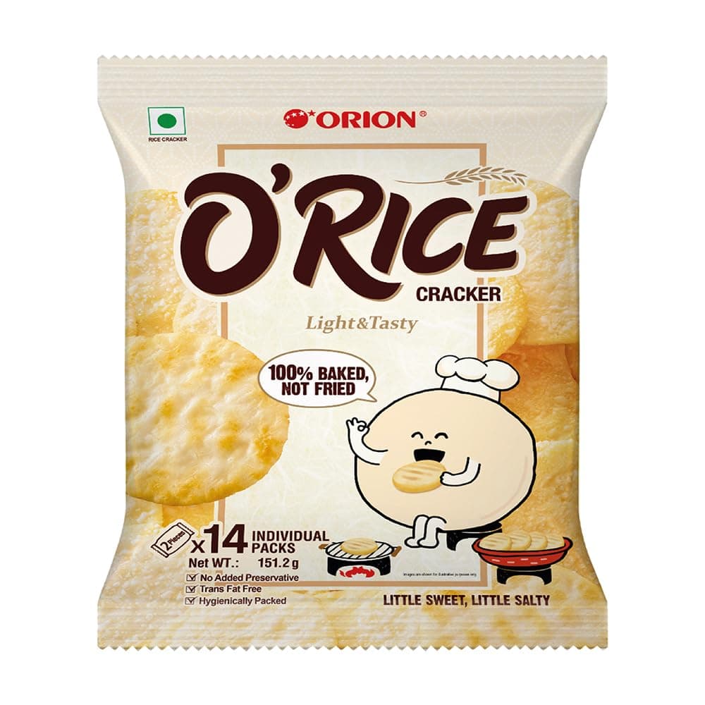 Rice Cracker O'Rice Cracker |Premium Baked Korean Snack, Packof 1 (151.2g) |Weekly snack pack | Healthy RiceCakes