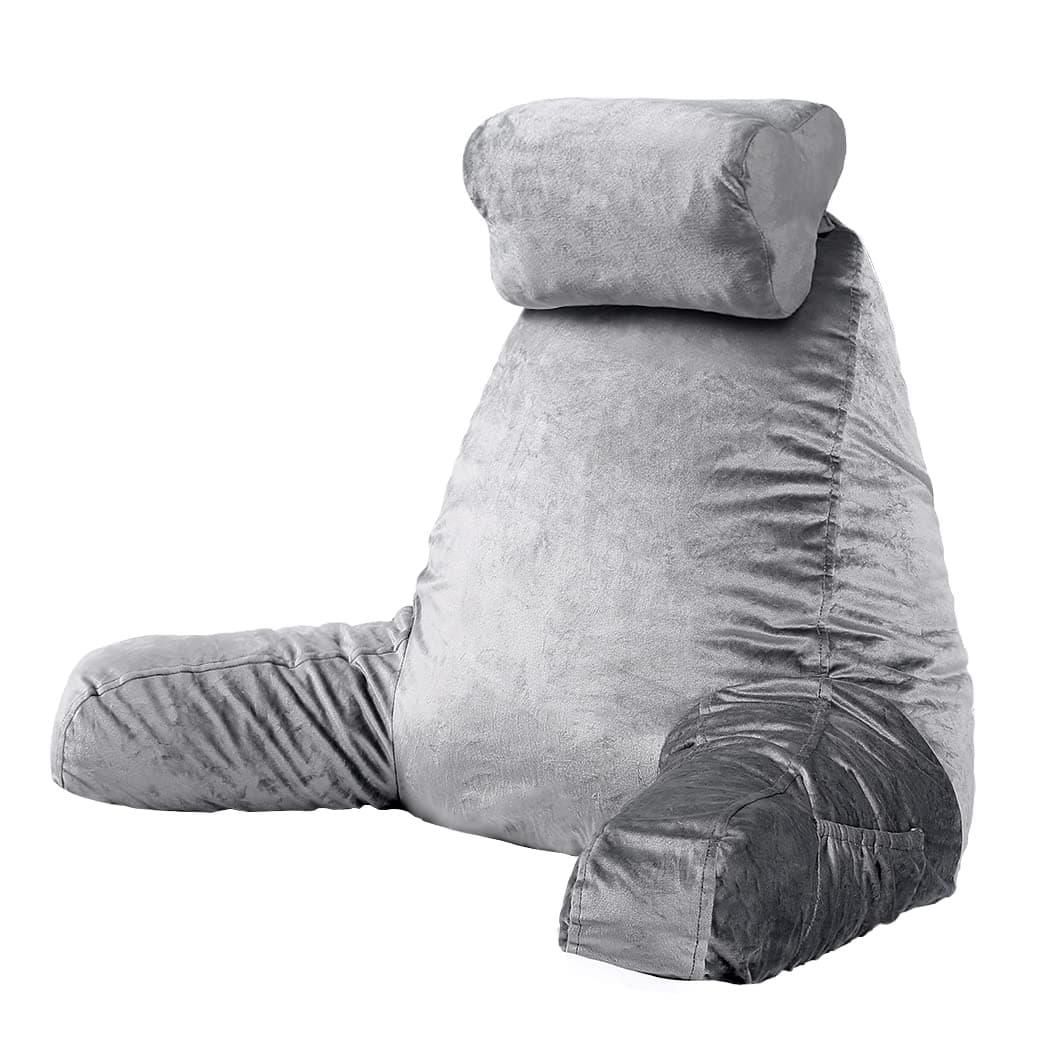 Reading Pillow-Shredded Foam Reading Pillow with Detachable Neck Roll Pillow-Great Support for Reading, Relaxing, Watching TV