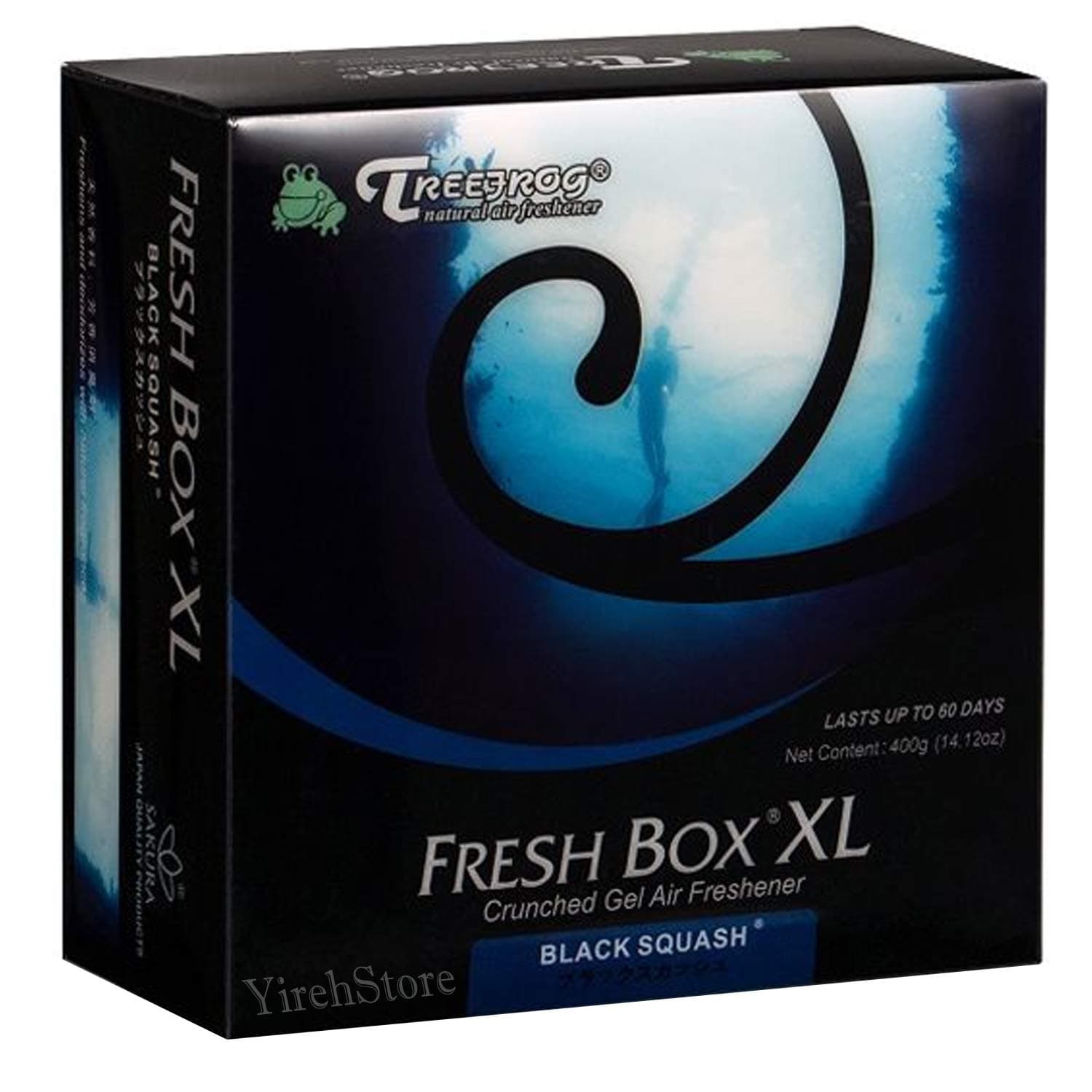 Treefrog Xtreme Fresh Box XL Air Freshener Scent Extra Large 400g - Black Squash/Blue Squash/Green Squash/White Peach/New Car (Black Squash)
