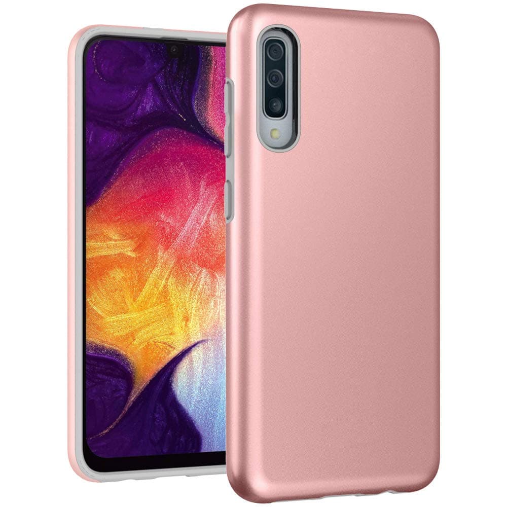 Samsung Galaxy A50 Case, Androgate [Sleek Armor Series] Hybrid Matte Protective Back Cover Bumper Case for Galaxy A50/ A30s/ A50s, Rose Gold