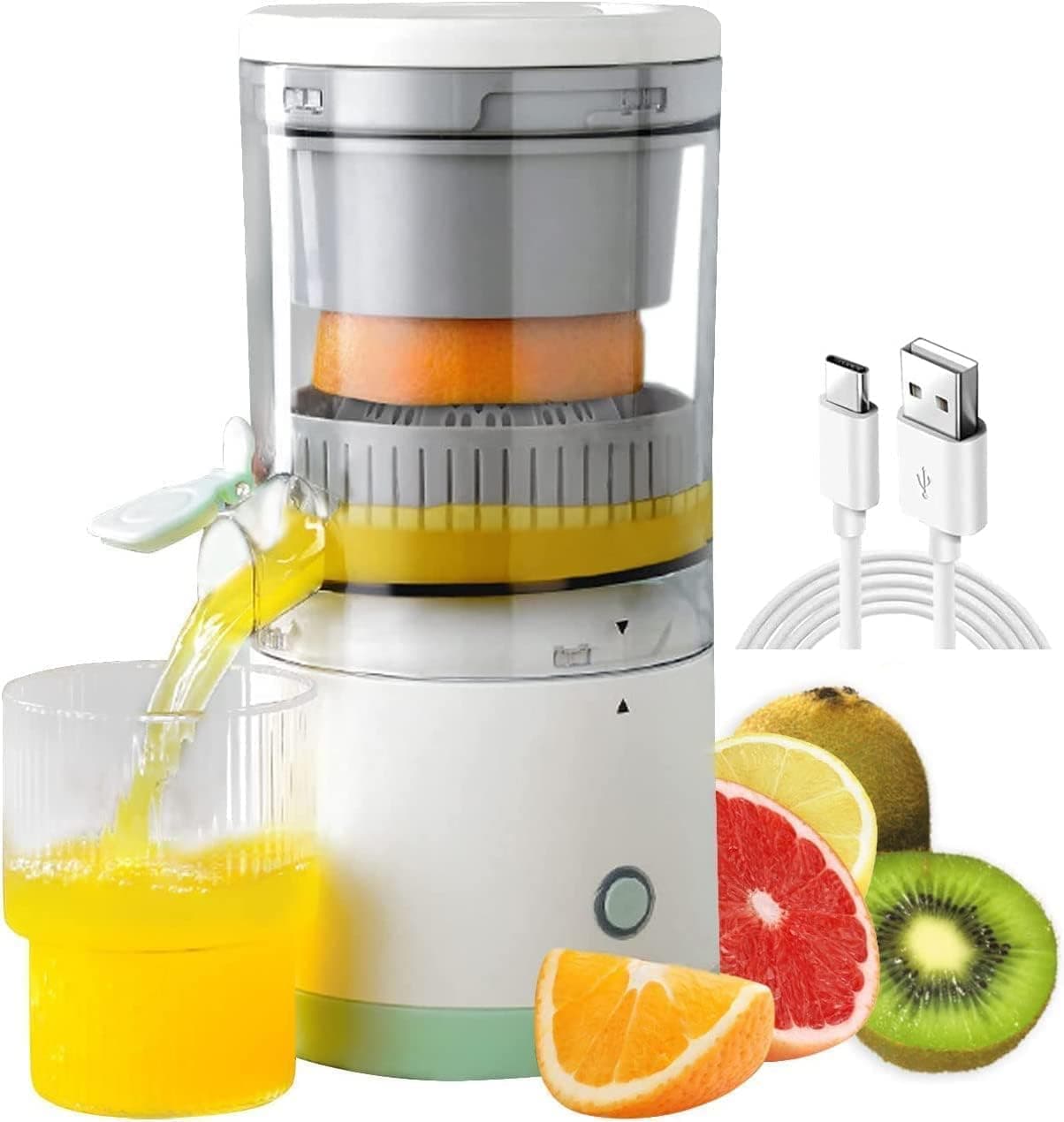 ROMINO Rechargeable Citrus Juicer, Orange Juicer Squeezer, Mosambi Juicer, wireless Portable Juicer Blender with USB Charging Electric Fruit Juicer Machine for Travel & Kitchen purpose (Multi)