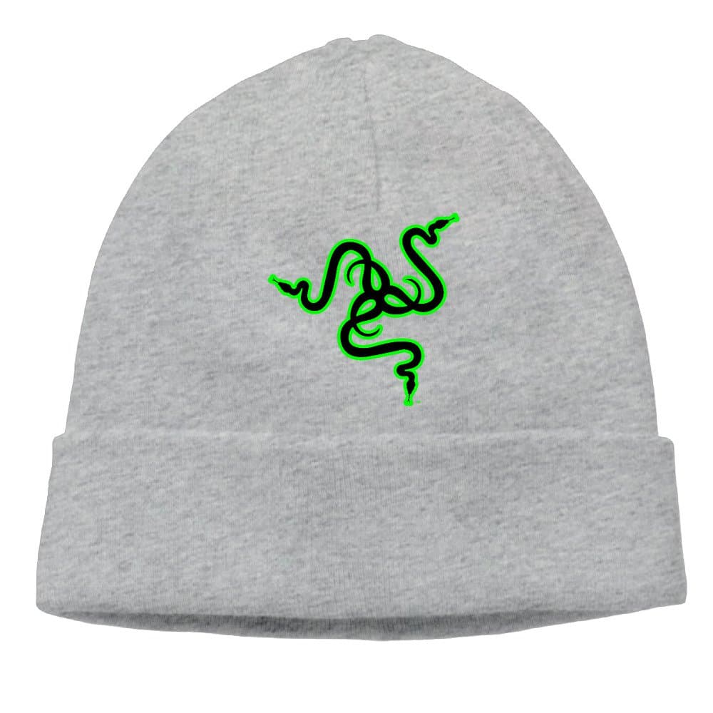 Unisex Razer Snakes Logo Beanies Cotton Wool Caps Hats Fits Most Ash