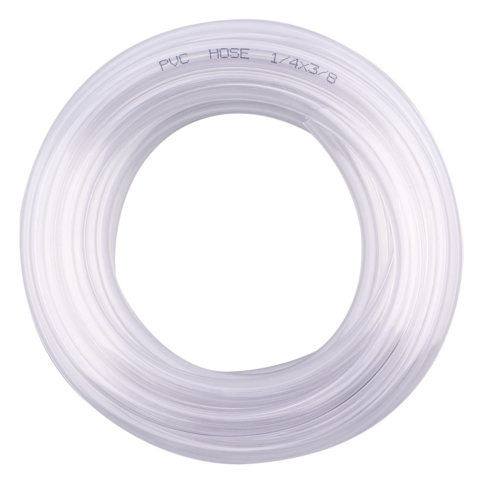 DERNORD PVC Tubing 1/4" ID X 3/8" OD Flexible Clear Vinyl Hose 10' Food Grade