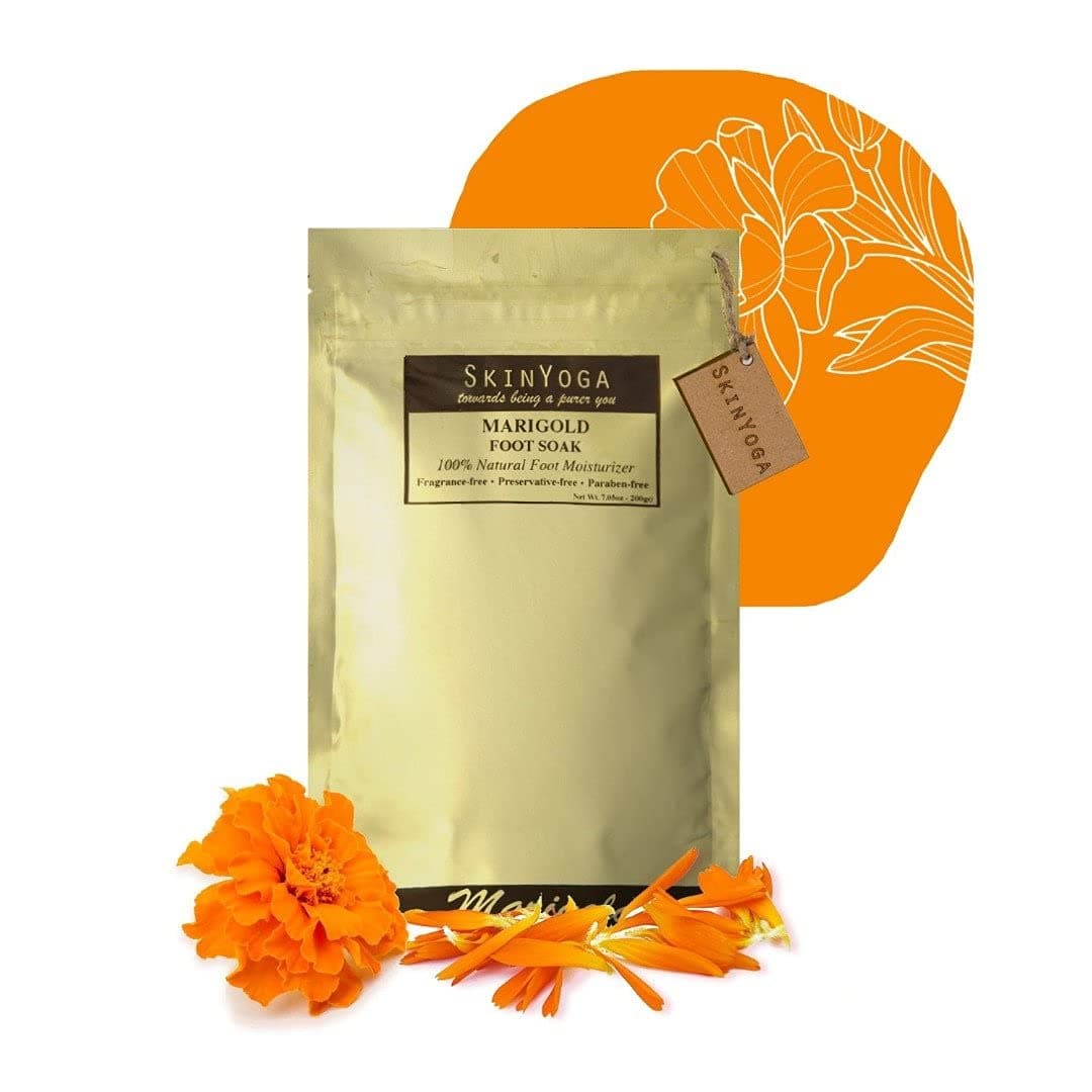 Marigold Foot Soak - With Real Flower Petals - 100% Natural, Vegan, Halal product by Skinyoga - Ayurvedic and Herbal