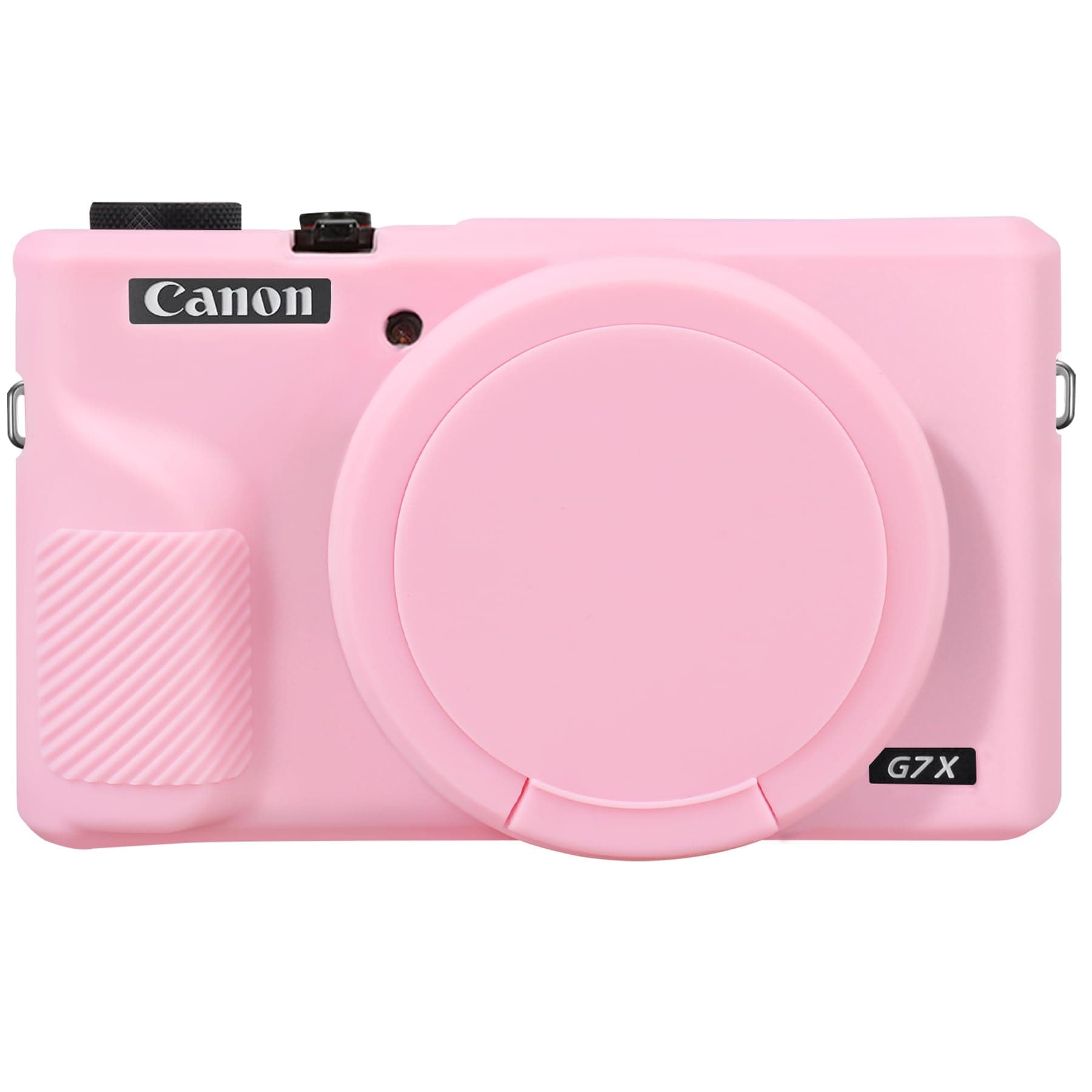 Canboc Case for Canon PowerShot G7X Mark III Digital Camera, G7X Mark III Soft Silicone Cover with Detachable Lens Cover, Pink (Case Only)