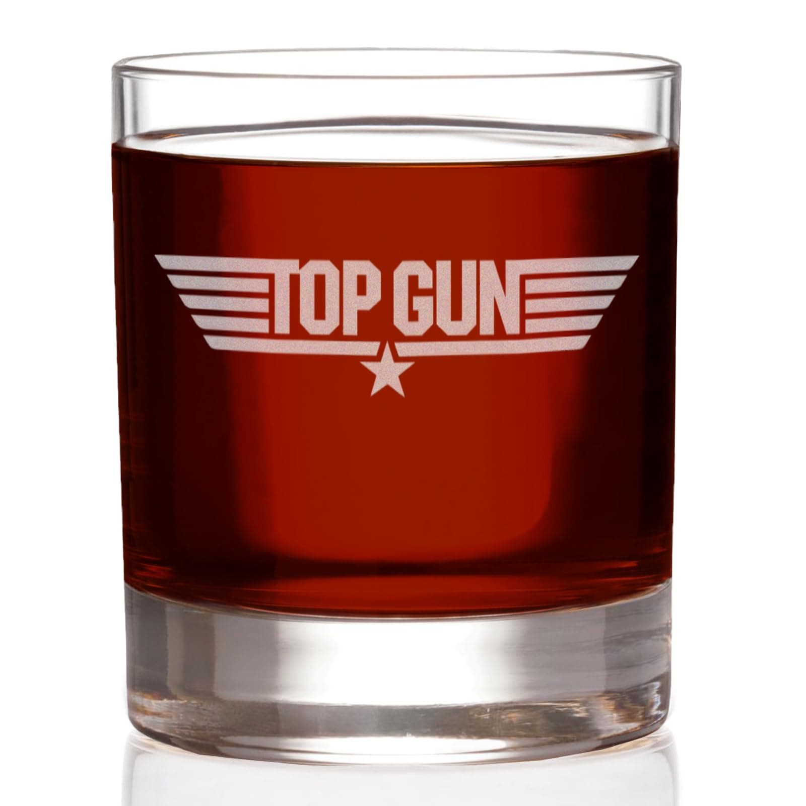 Top Gun Etched Rocks Whiskey Glass - Officially Licensed, Premium Quality, Handcrafted Glassware, 11oz. - Perfect Collectible Gift for Movie Enthusiasts, Birthdays & Special Occasions