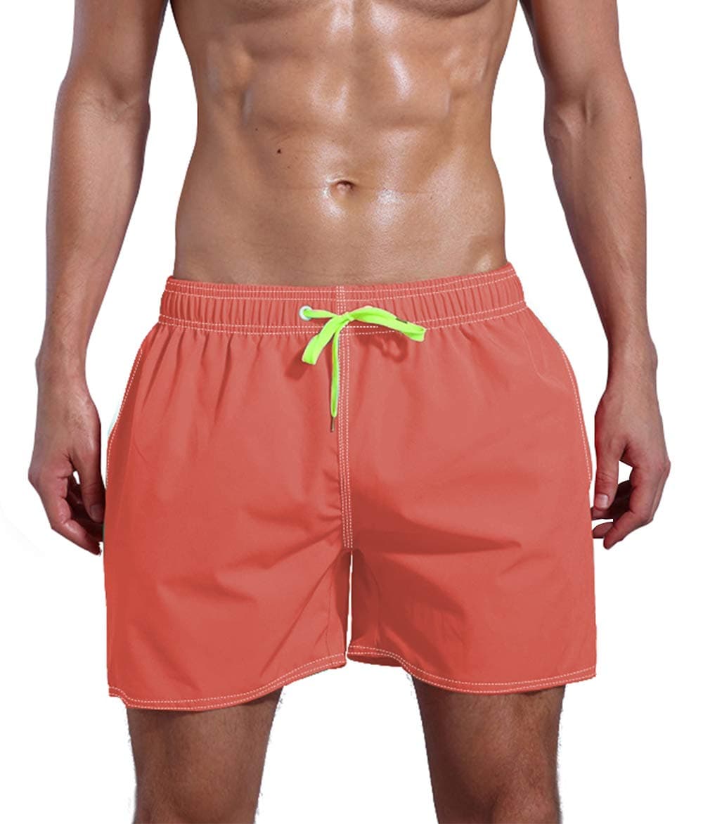 QRANSS Men's Quick Dry Swim Trunks Bathing Suit Beach Shorts