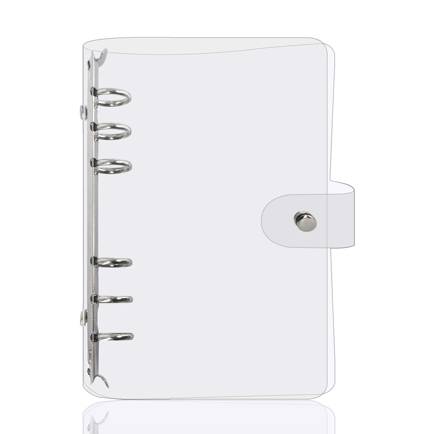 Smarpau A5 Clear Soft PVC Binder Cover - 6 Hole Ring Refillable Waterproof Loose Leaf Notebook Folder - Personal Planner for Home, School and Office Writing Supply