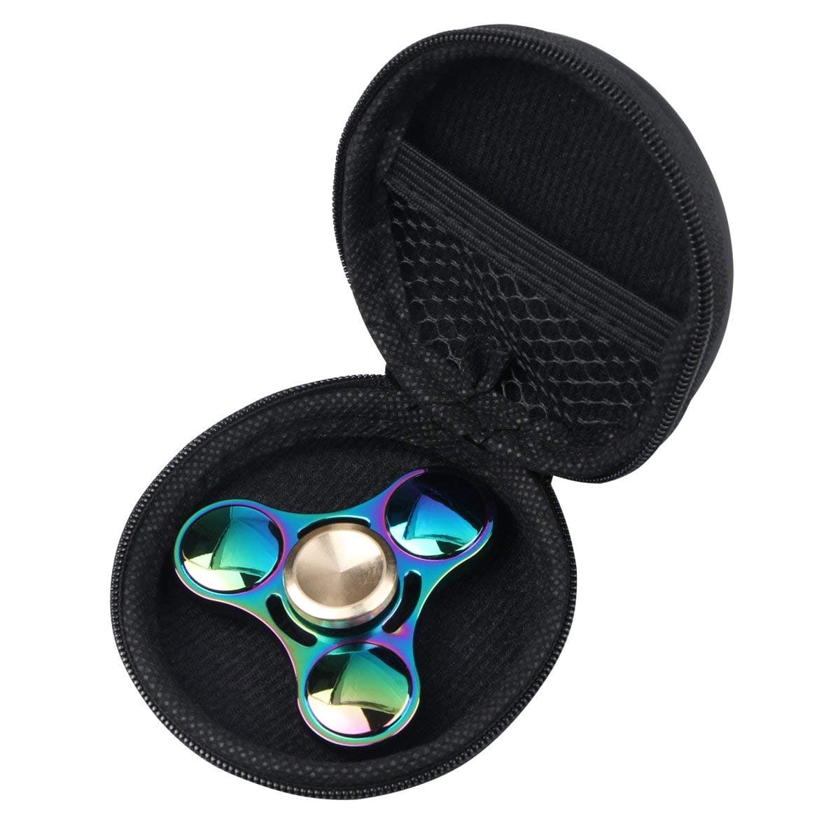 Evermarket EDC Hand Spinner Metal Fidget ADHD Focus Toy Ultra Durable High Speed Anxiety Relief Toys,Rainbow Color