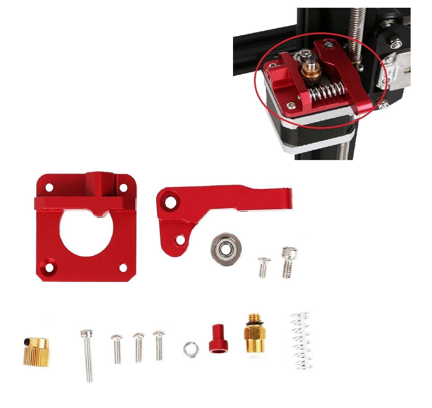 Gwisdom ENDER3 Extruder Upgraded Replacement, Aluminum MK8 Drive Feed 3D Printer Extruders for Creality Ender 3, CR-10, CR-10S, CR-10 S4, CR-10 S5