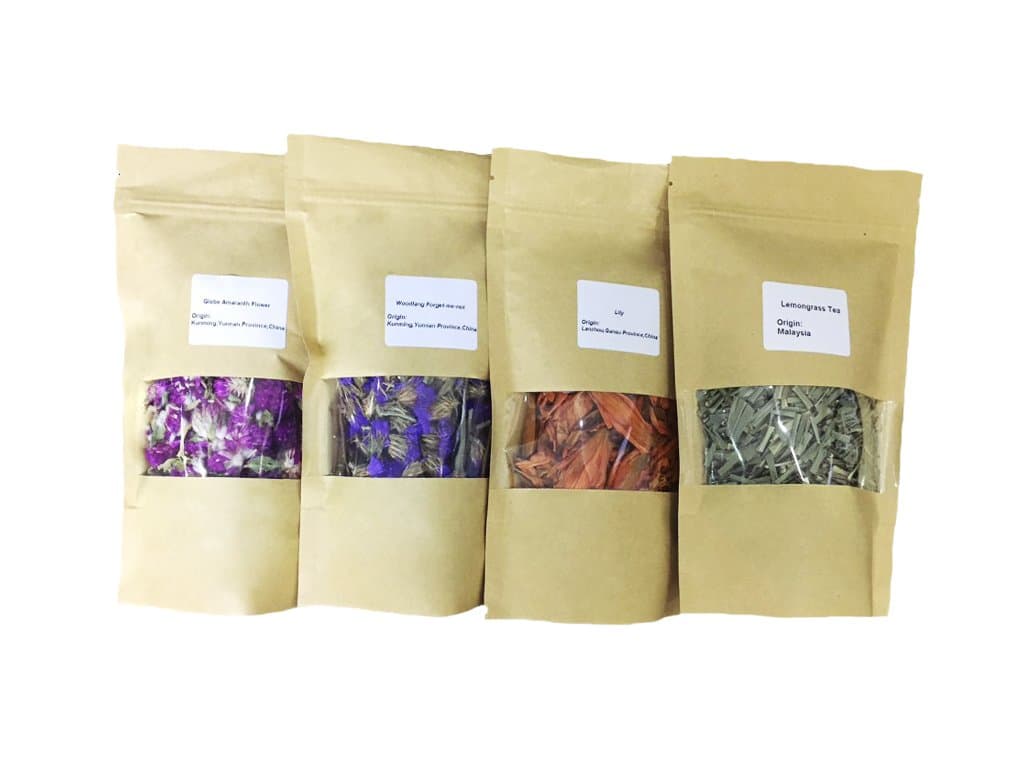 Four Packs Natural Healthy Dried Flowers for Flower Tea, Handmade soap, Sachet Making and Food Decoration
