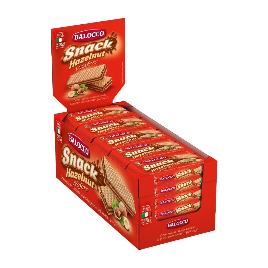 Balocco Wafer Snack with Hazelnut cream 1.76 Oz (45g) (Display of 30)