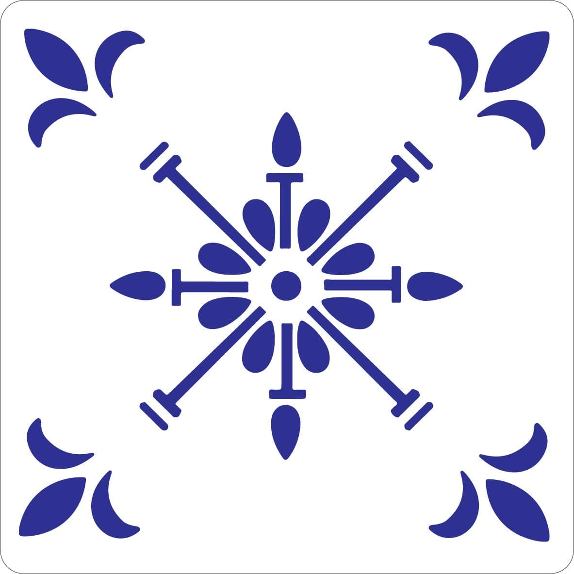 Fleur-De-Lis Design Tile Crafting Stencil Washable Reusable 4 inches x 4 inches