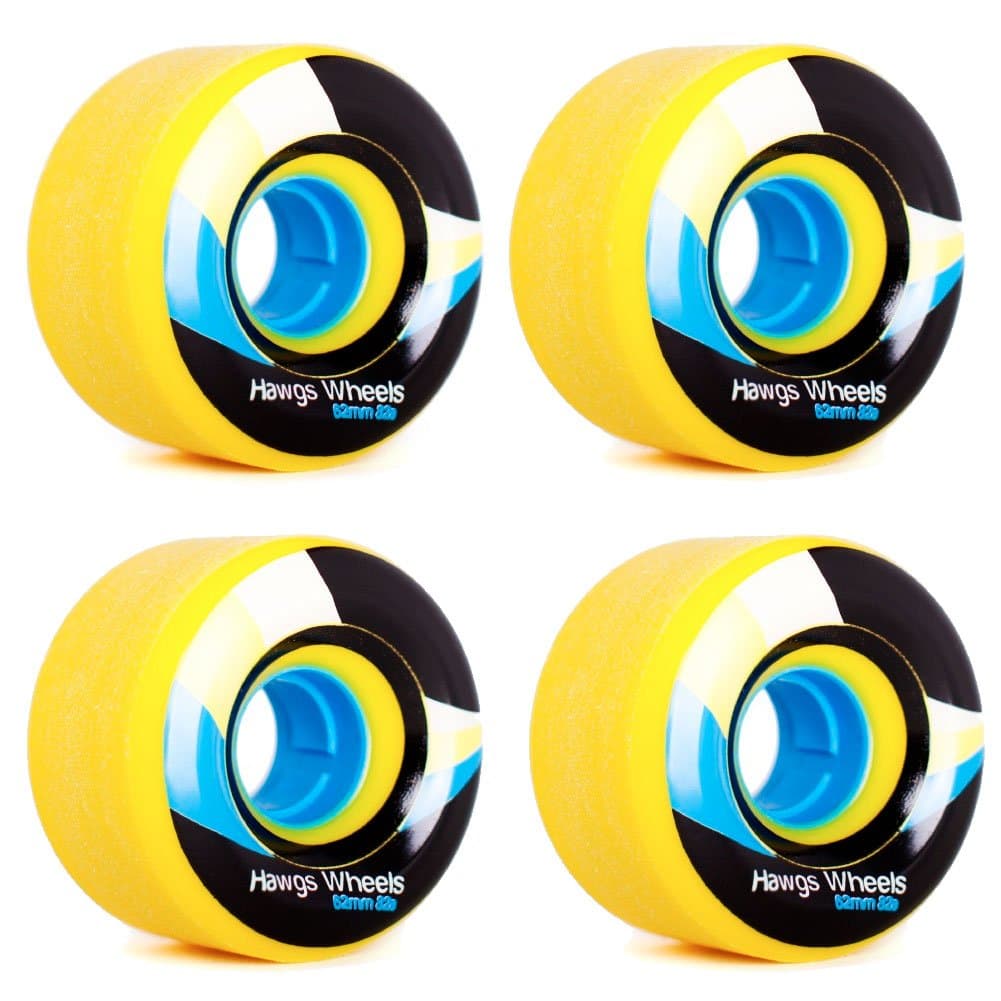 Hawgs Wheels Street Yellow Skateboard Wheels - 62mm 82a (Set of 4)