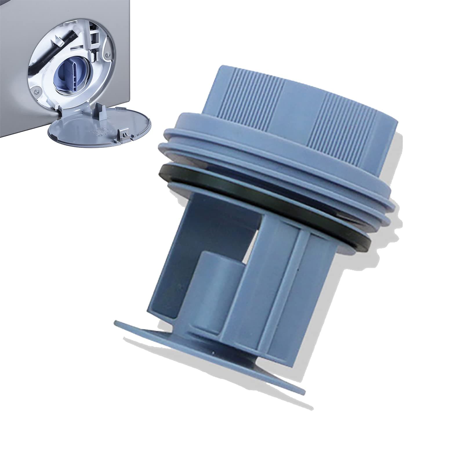 Washing Machine Drain Pump Knob Cover Washer Drain Seal Cover Drainage Pump Drain Outlet Plug Fit for Siemens WM1095/1065 WD7205(blue)