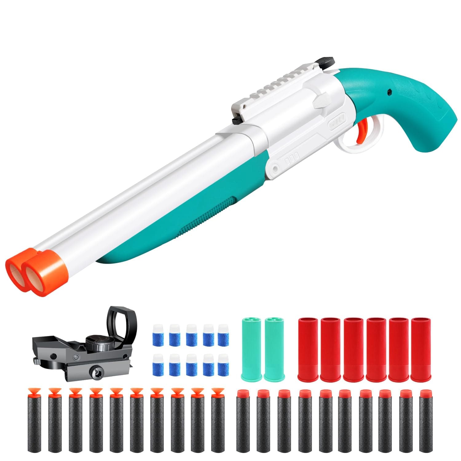 Double-barreled Toy Gun - Two Modes Realistic Soft Bullet Toy Guns Blaster with Sight - Educational Shooting Game Toy Shotgun - Gifts Christmas Birthday Halloween