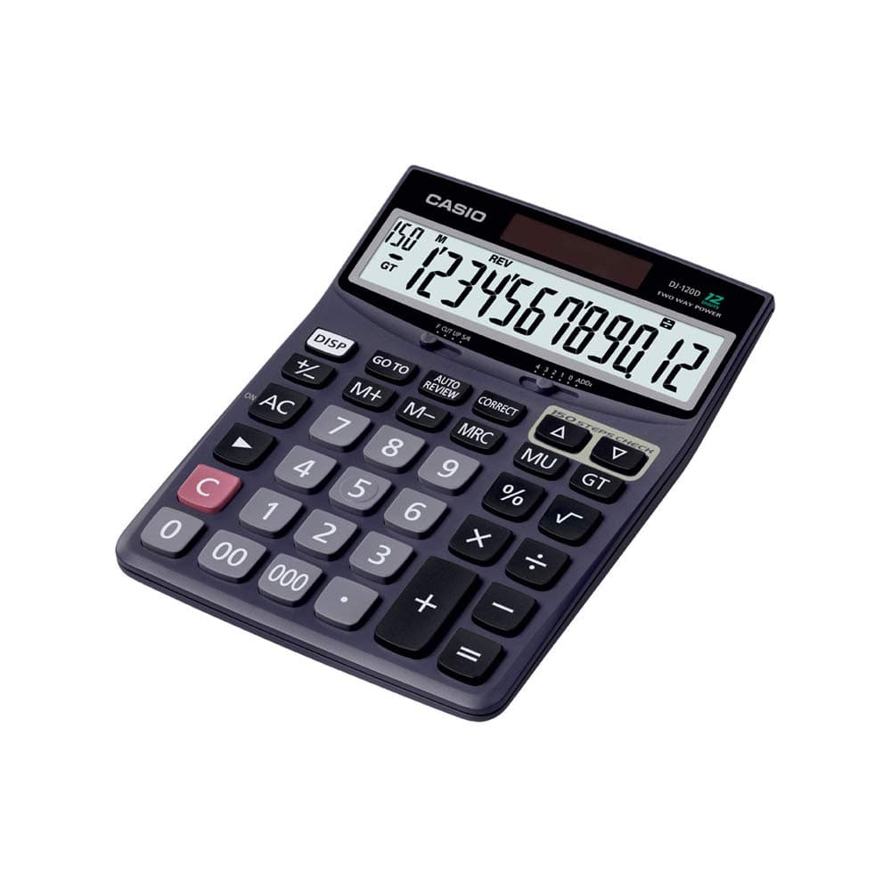 Casio DJ-120D 150 Steps Check and Correct Desktop Calculator with Bigger Screen/Keys (12 Digit)