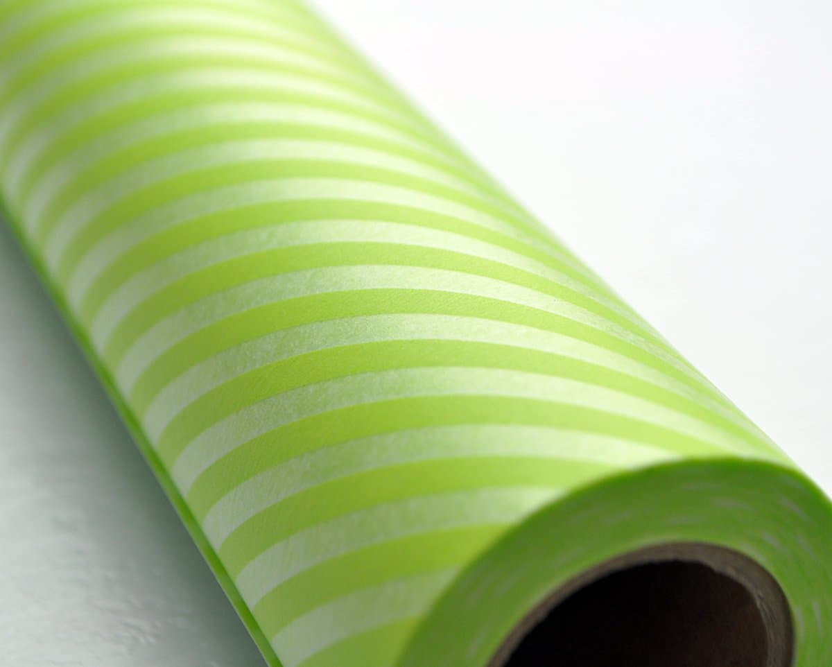 Washi Masking Tape Extra Large 12in Wide Light Green Bias Stripe Pattern