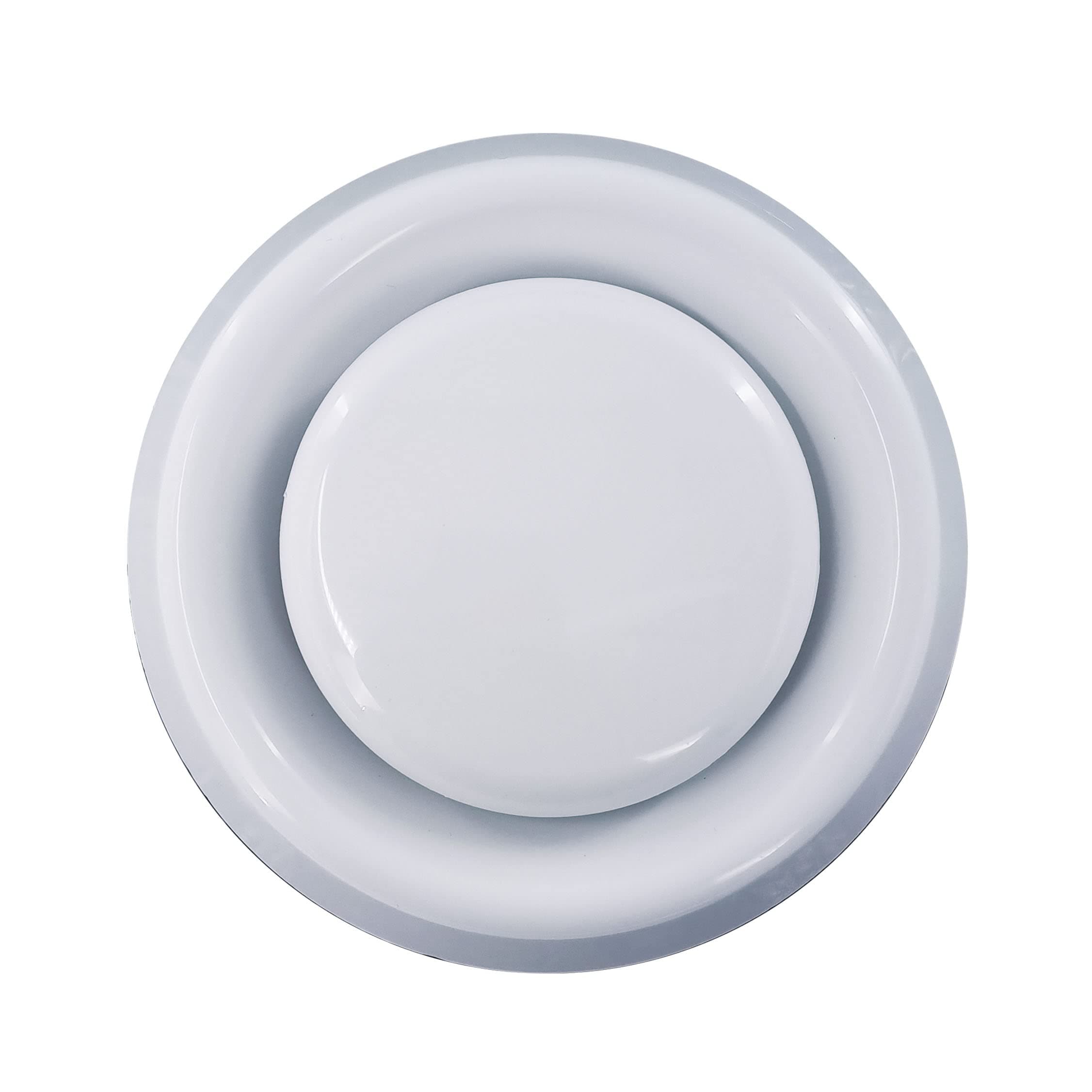 Vents 100mm (4”) White Round Ceiling Vent Cover – PVC Air Vent Diffuser with Fixing Ring for Bathroom & Kitchen Ventilation