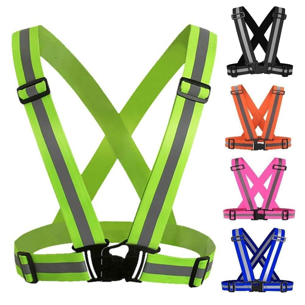 COOLBABY Reflective Vest Gear Unisex Warning Vests Adjustable Laser Safety Band For Night Running Cycling Jogging Walking（Green）