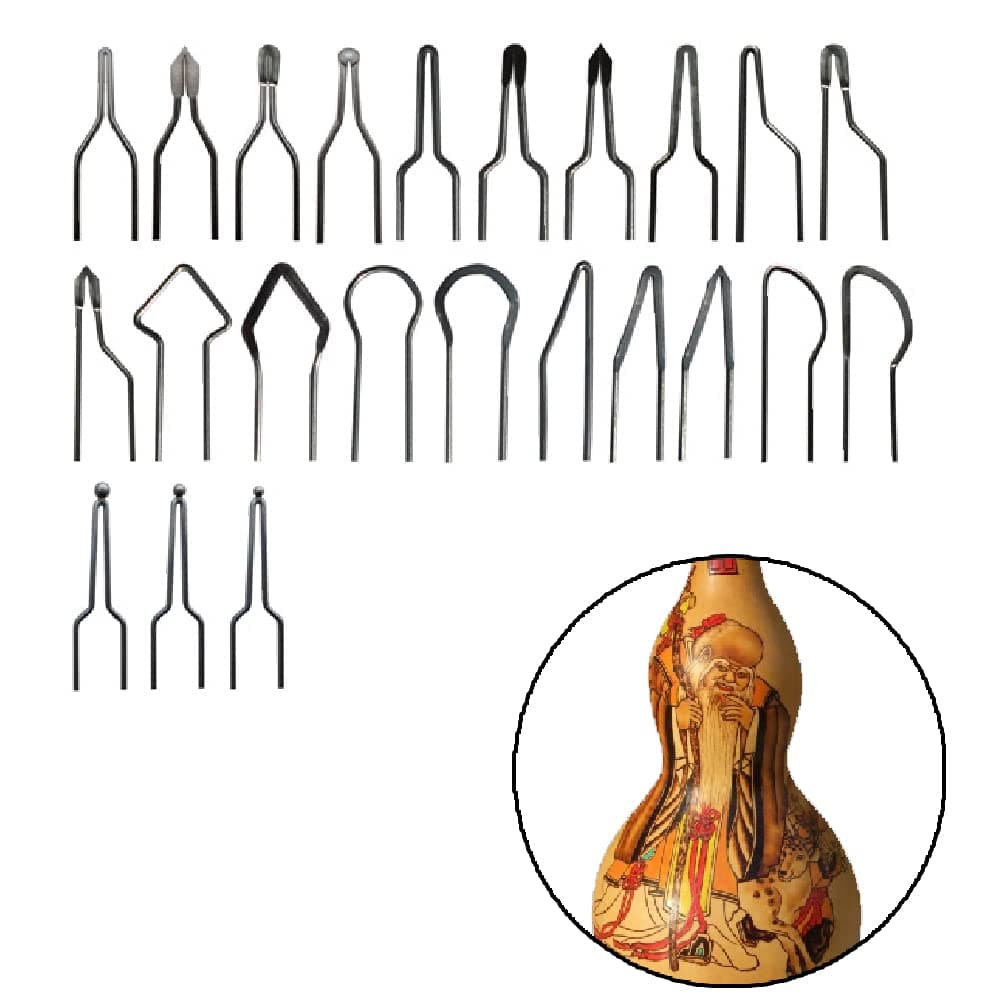23 Pieces Pyrographic Tip Kit, Adjustable Pyrography Tips Kit, Portable Mini No Bend High Impedance Heating Wire, for Pyrography Machine, Replacement Heating Wire