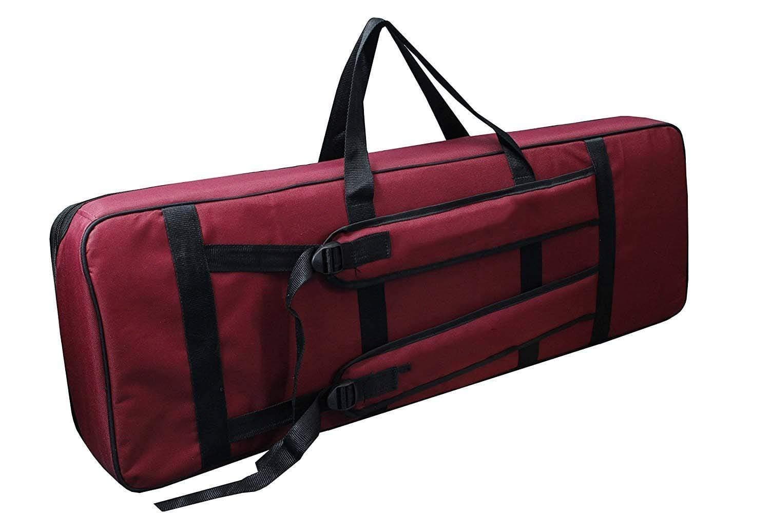 Mexa Compatible With Yamaha PSR-E243, E343, E353, E363, E373, E453, E463, I455, I425, I400, I500 Keyboard Bag With Dust Cover Padded Quality., Maroon, Standard, Modern