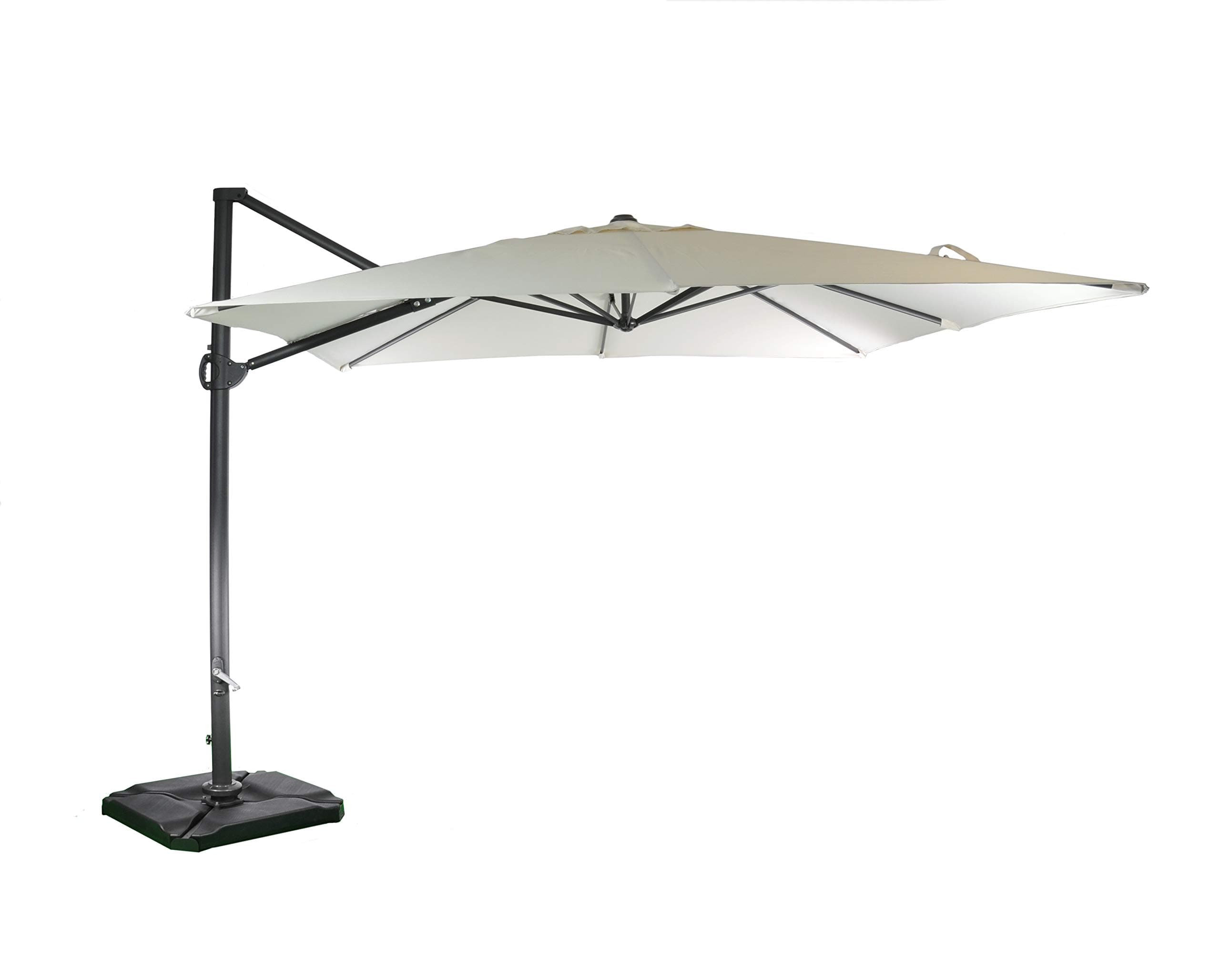 SORARA ROMA Cantilever Square Sun Shade Parasol | Sand | 3 x 3m | Hanging Banana Umbrella