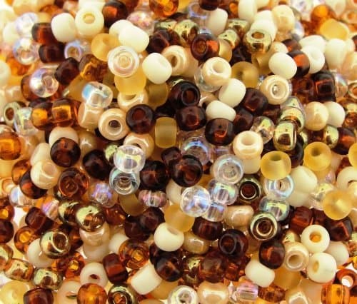 Round Seed Beads Size 8/0 22g Honey Butter Mix