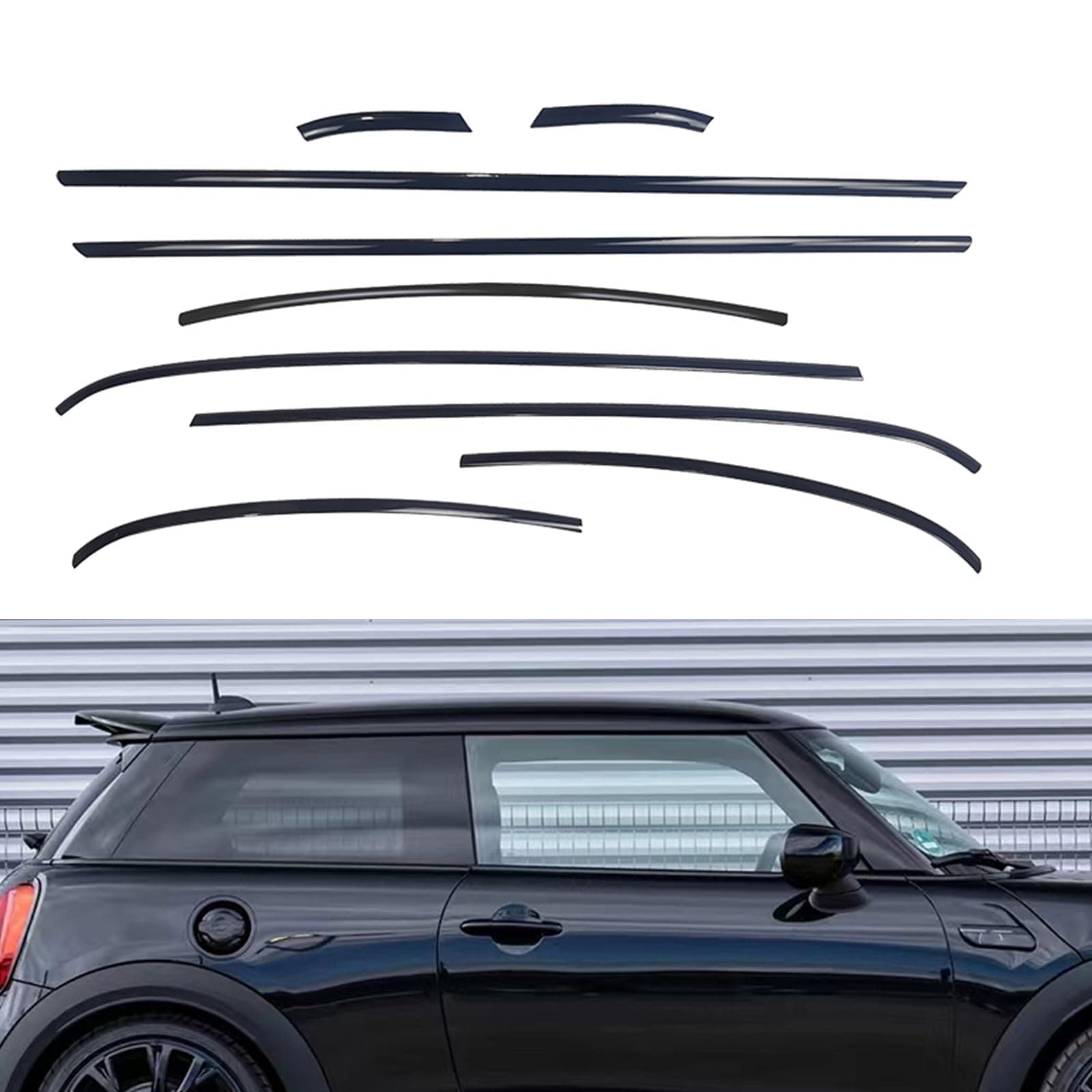 Window Moulding Trim For Mini Cooper R56 2 Door 2007-2013 Chrome Black