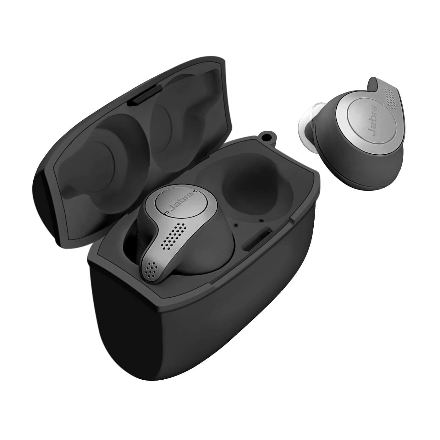 Carrying Case Compatible for Jabra Elite Active 65t,Protective Silicone Cover Skin Charging Case, Enhance Your Device Experience Now! Black