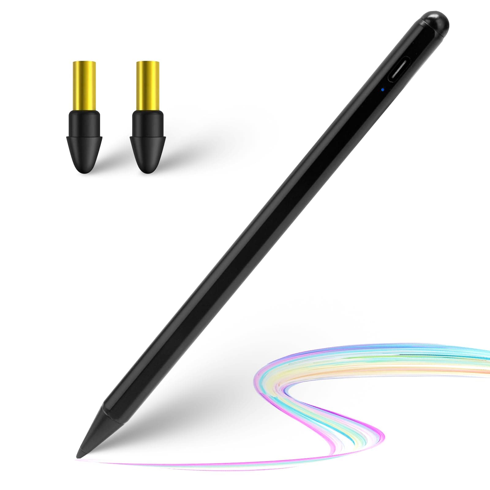 2020 iPad Air 4th Generation 10.9 Inch Stylus Pencil 2nd Generation,,Palm Rejection and Magnetic with 1.2 mm Replaceable POM Tip Active Stylus Pen for Apple iPad Air 4th Gen Pencil,Black