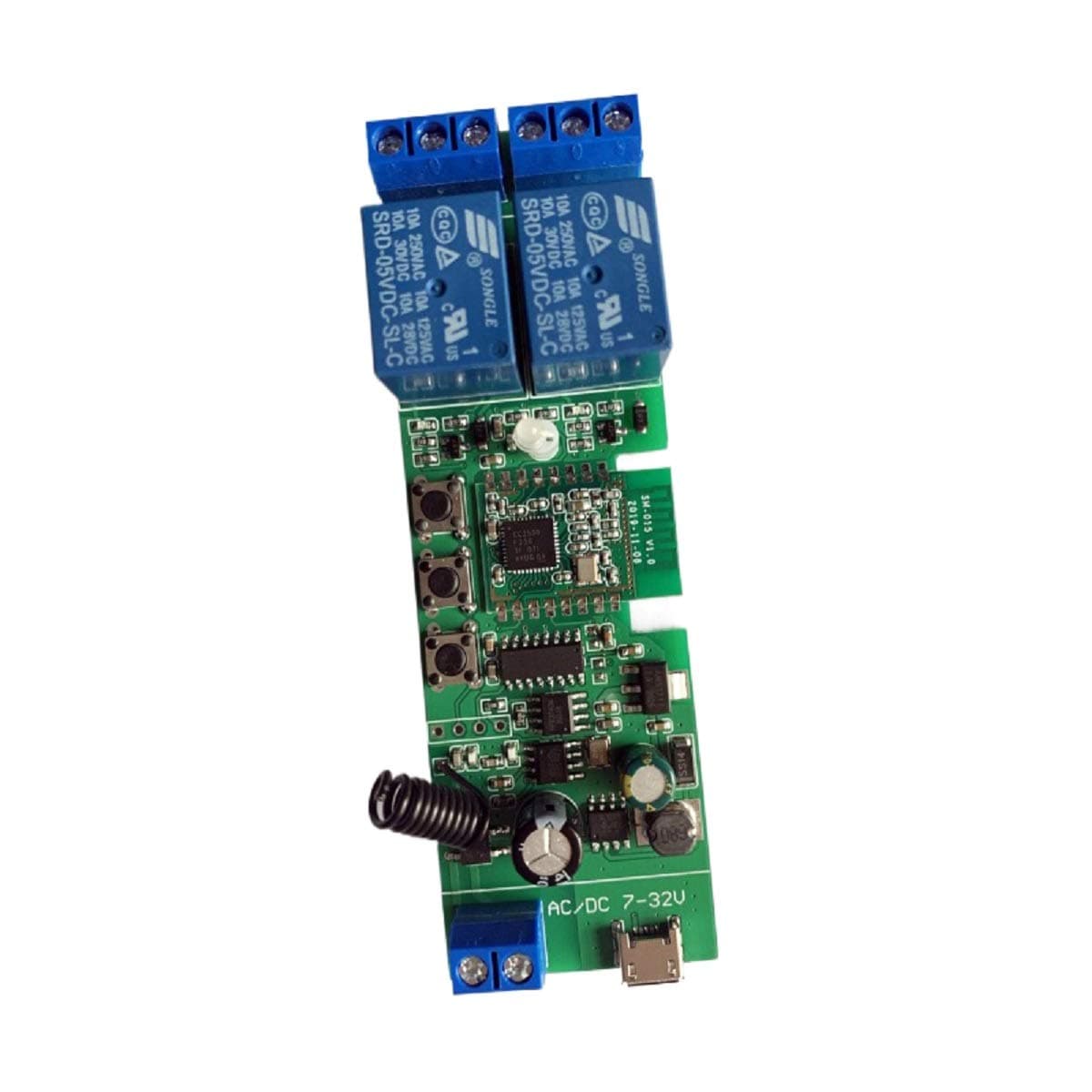 2 Channel 5V 12V ZigBee Dry Contact Relay Switch, Adjustable Self-Lock and Momentary Interlock Working Mode, Works with Philips Hue, SmartThings, Alexa and Google Home