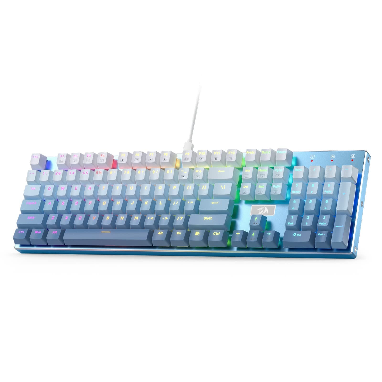K556 SE RGB LED Backlit Wired Mechanical Gaming Keyboard, Aluminum Base, 104 Keys Upgraded Socket, Hot-Swap Linear Quiet Red Switch, Gradient Blue