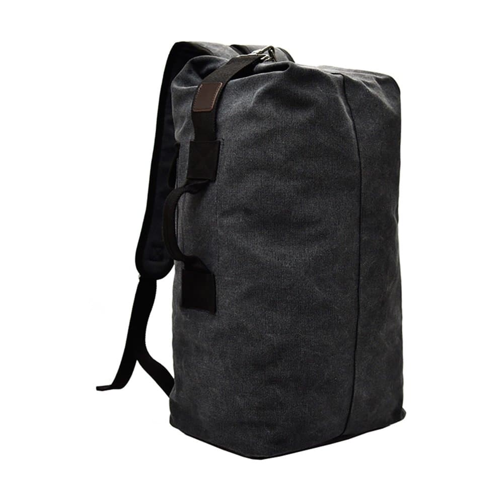 VRIKOO Cylinder Canvas Travel Backpack Large Capacity Duffel Shoulder Bag Outdoor Sport Hiking Rucksacks