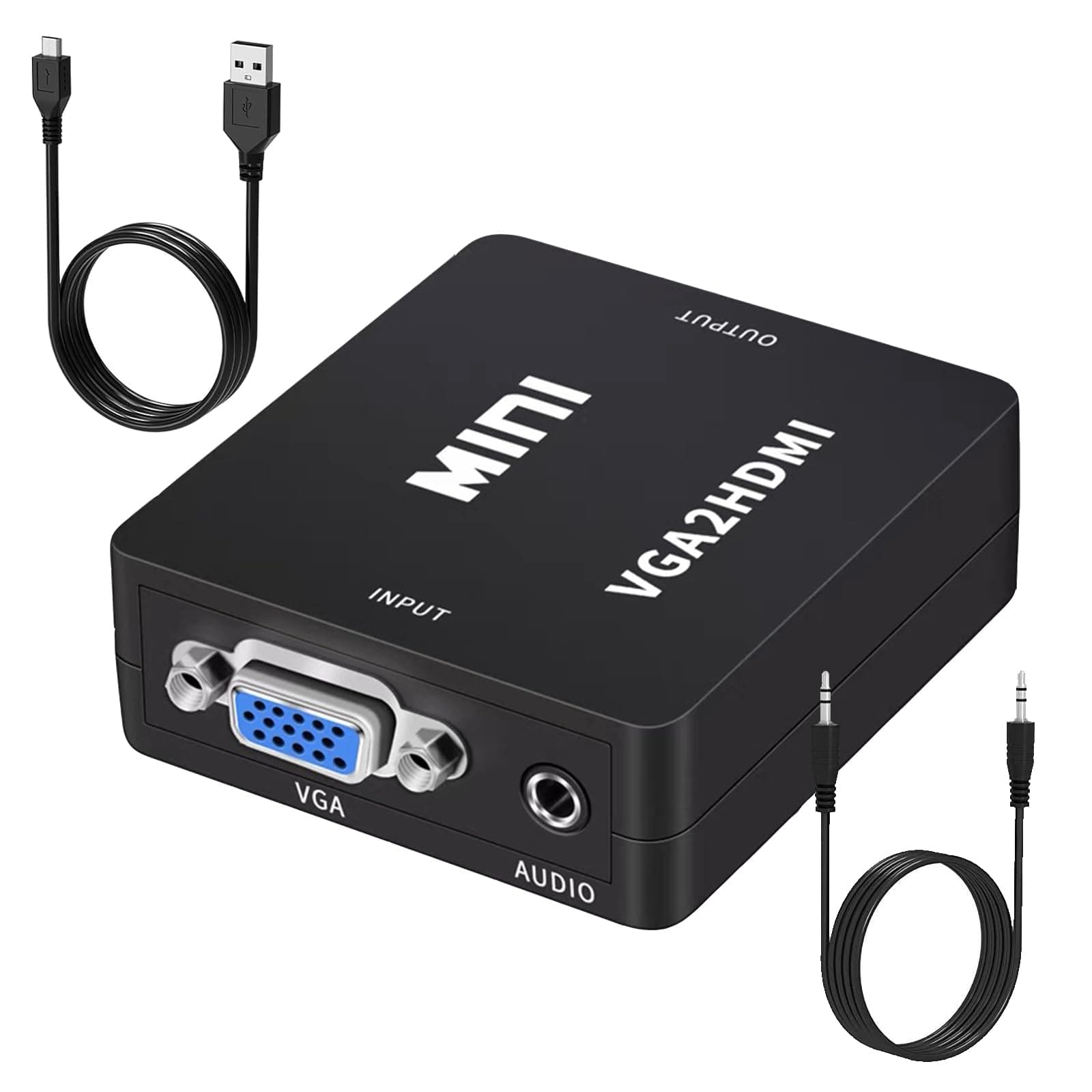 VGA to HDMI Adapter with Audio, VGA to HDMI Converter, for Computer/Laptop to Monitor/TV