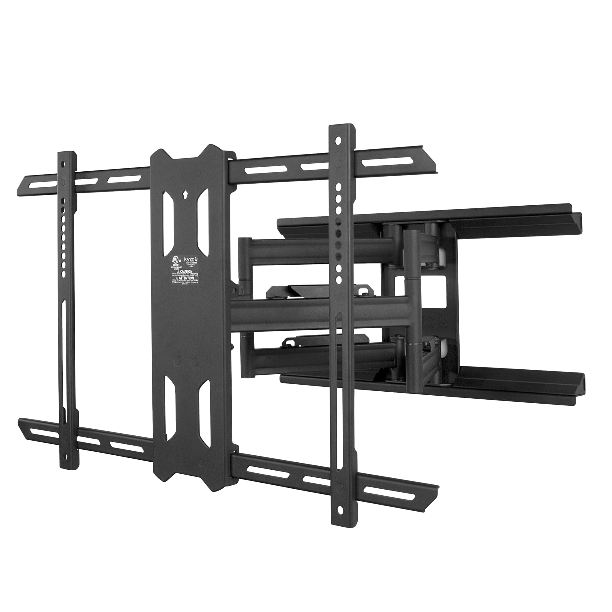 Kanto PDX650 Full Motion Articulating TV Wall Mount for 37-inch to 75-inch TVs | Low Profile with 22" Extension | Integrated Cable Management | Swivel and Tilt Capable | Black