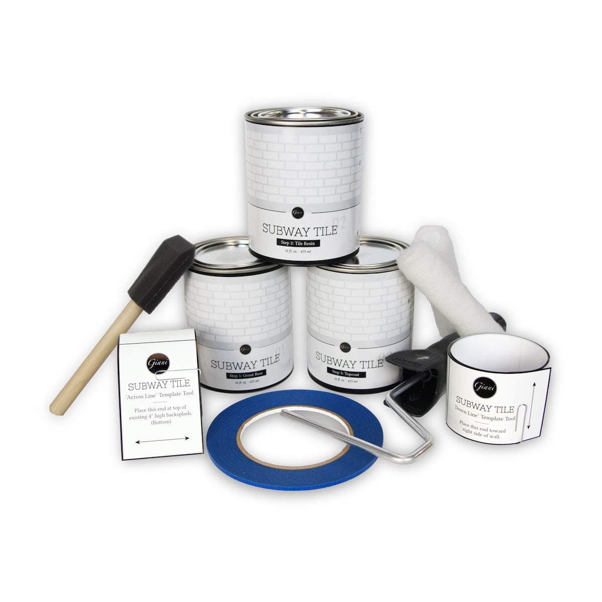 Giani Subway Tile Backsplash Paint Kit, White
