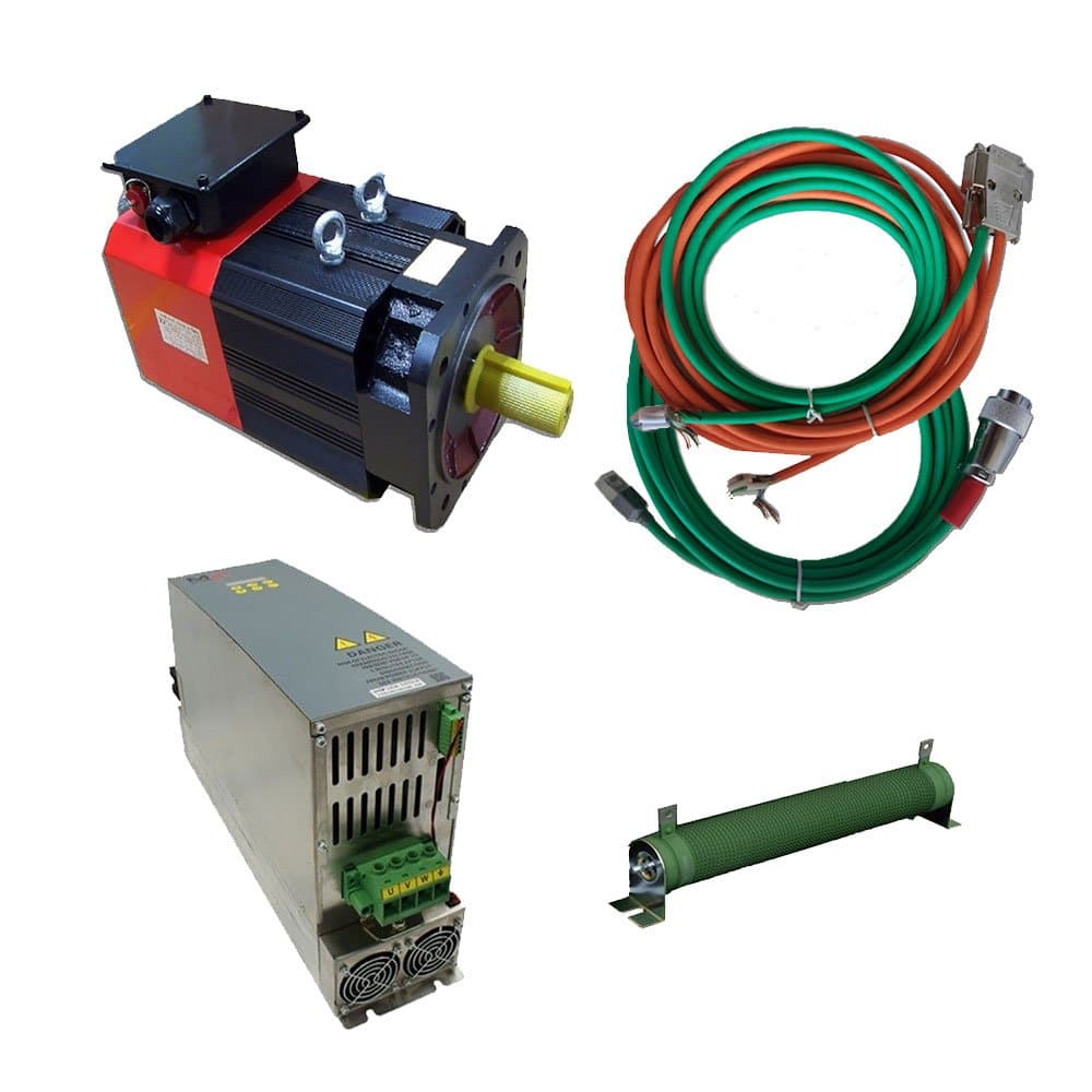 3 phase 1.5KW AC Spindle Servo Motor for CNC lathe and milling machine + 3.5A 2.5KVA high speed Spindle Servo Drive Servo Motor