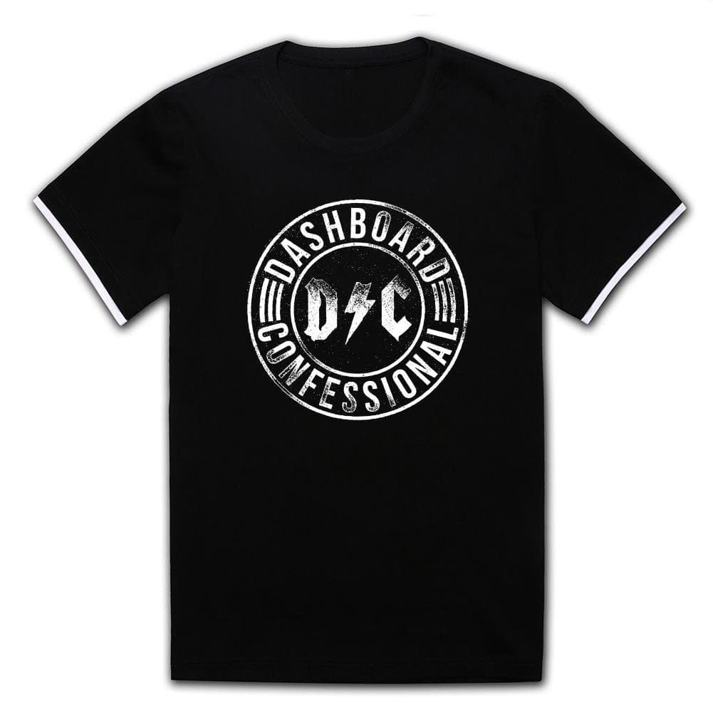 Men Customized Dashboard Confessional DC Logo Tshirt Black