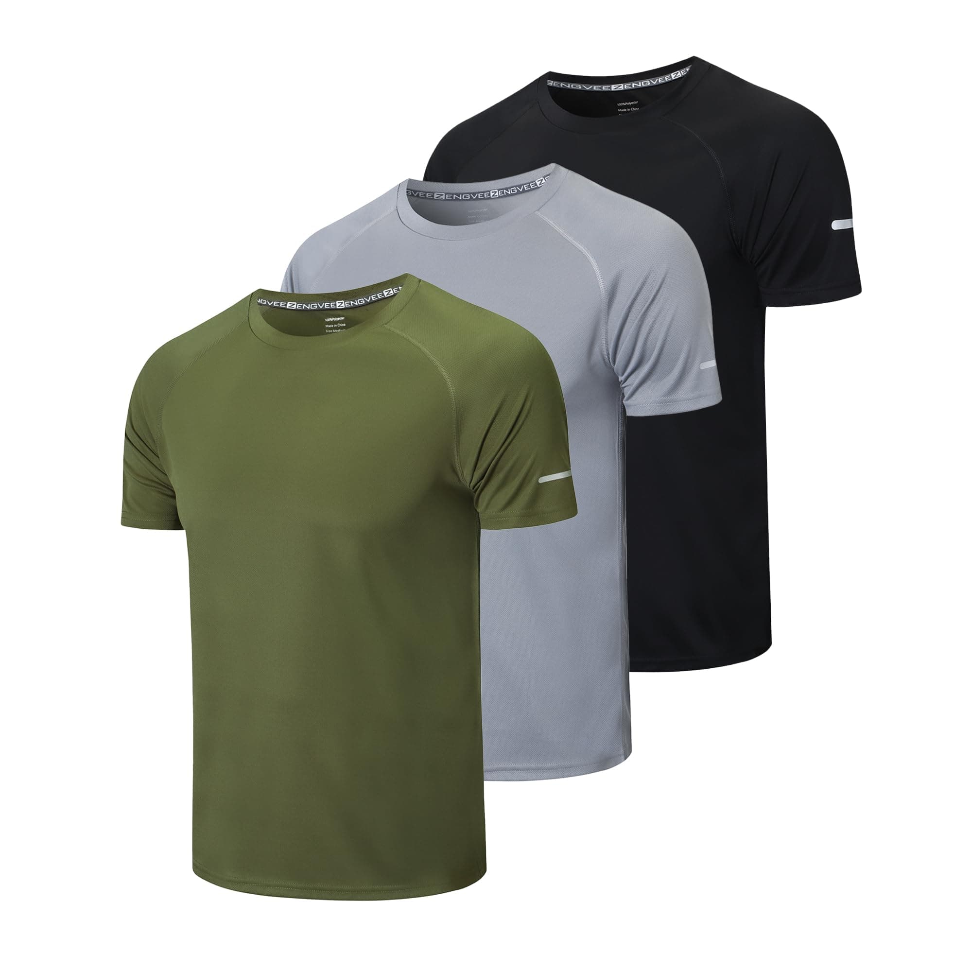 – 1/3 Pack Mens T-Shirts Quick Dry Short Sleeve Tops Moisture Wicking Active Athletic Running Work Shirts