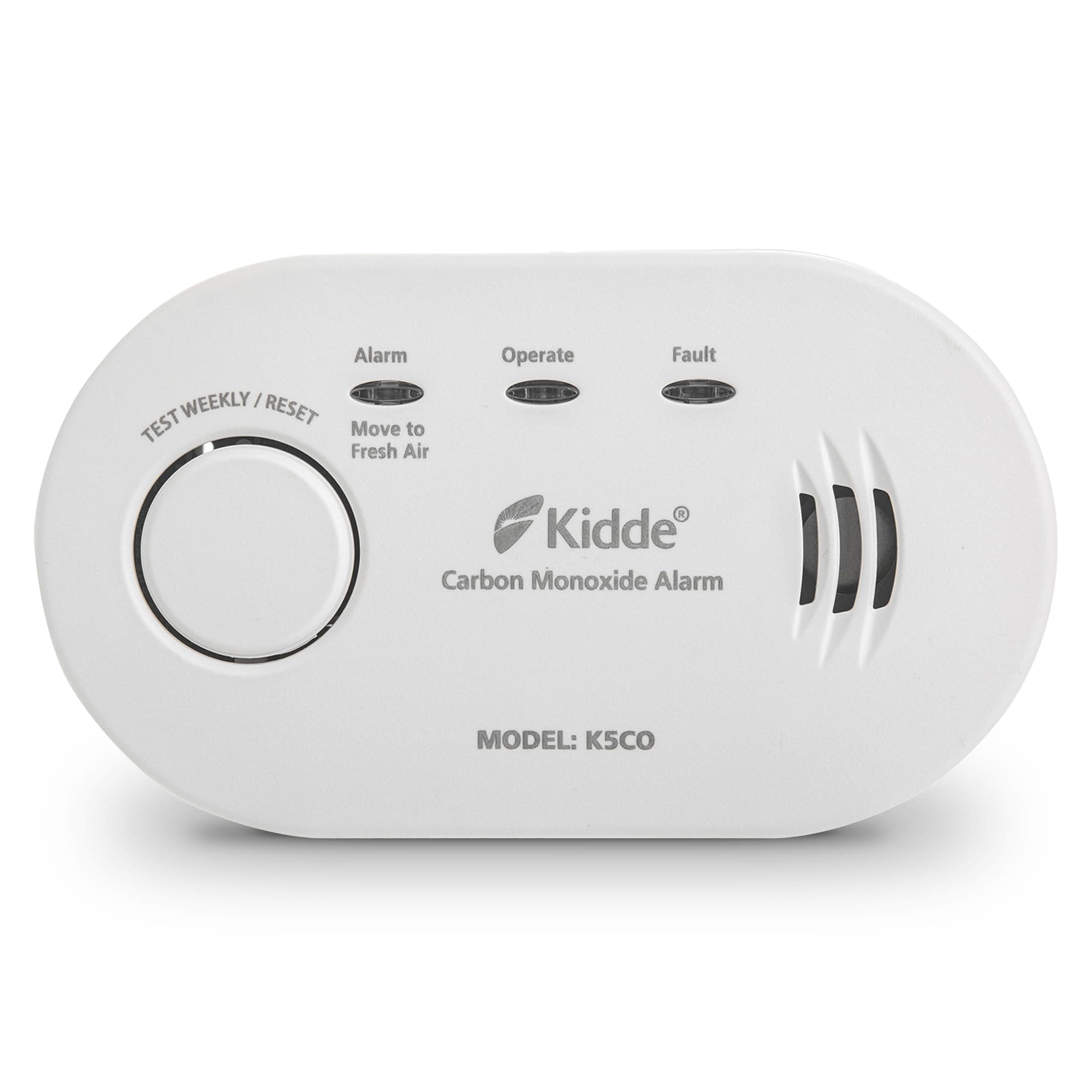 Kidde 5CO Carbon Monoxide Alarm and Detector with AA Batteries - 10 Year Sensor Life CO Alarm for Home